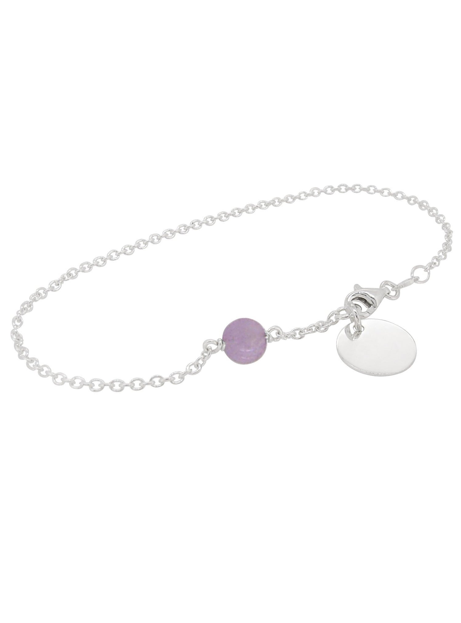 Allure Coin Tag Lavender Amethyst Minimalist Charm Bracelet Love Britty