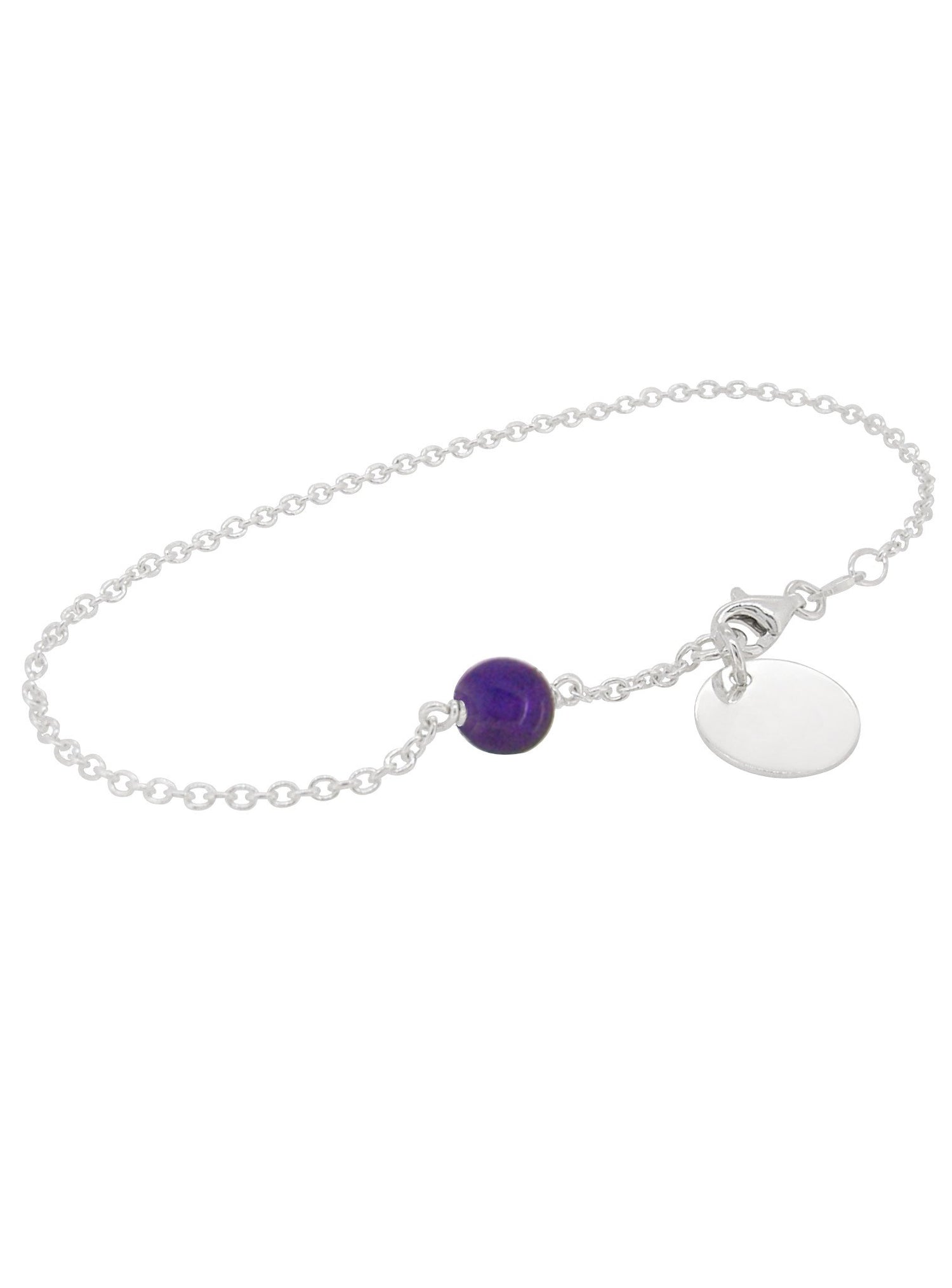Allure Coin Tag Amethyst Minimalist Charm Bracelet Love Britty