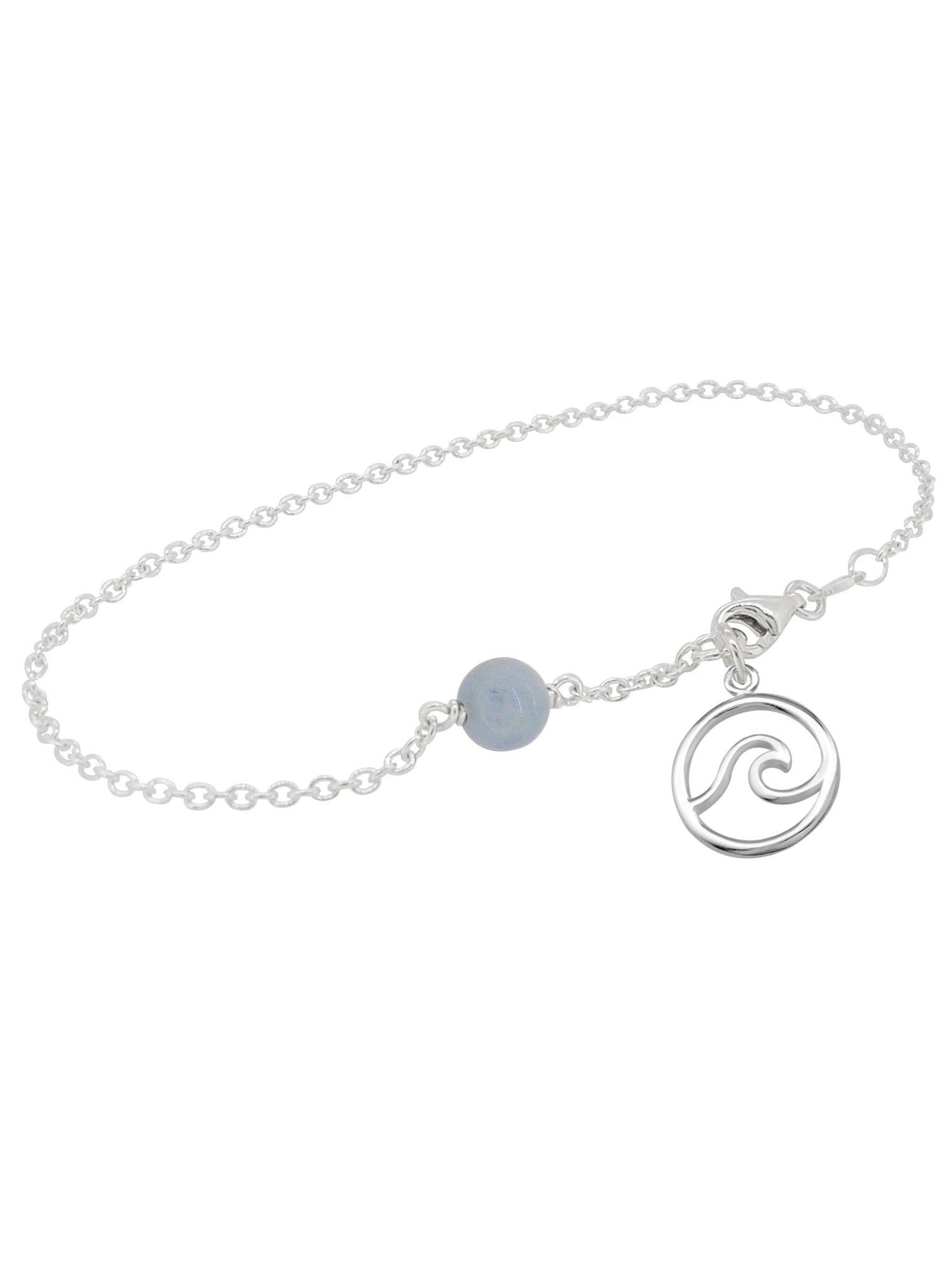Ocean Wave Aquamarine Minimalist Charm Bracelet Love Britty