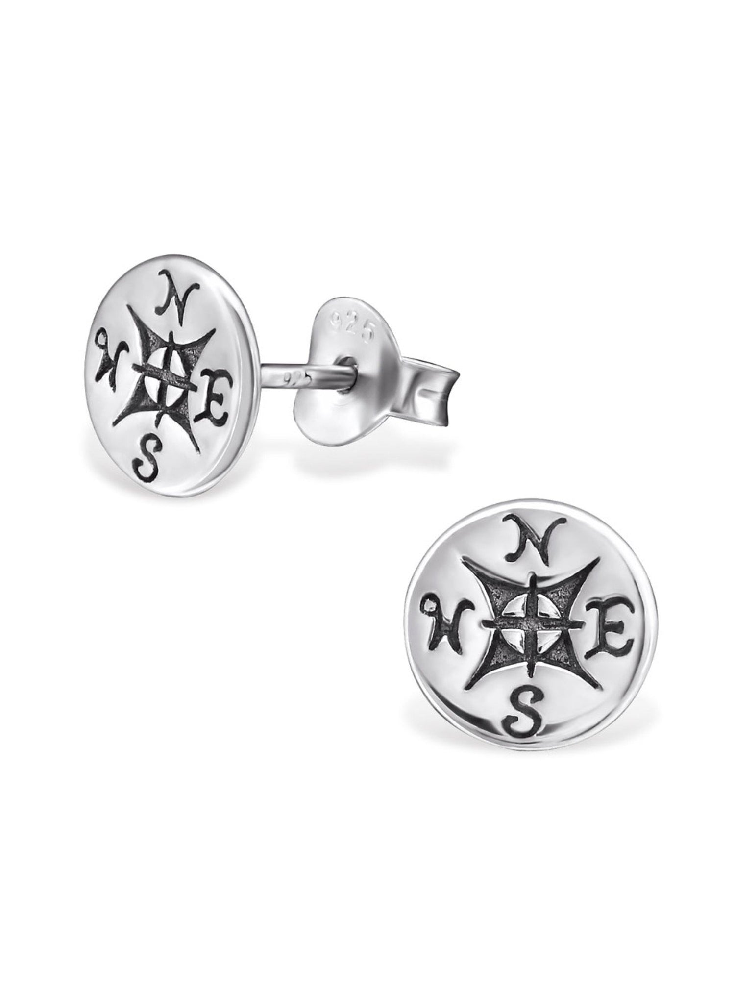 Compass Charm Minimalist Stud Earrings Love Britty