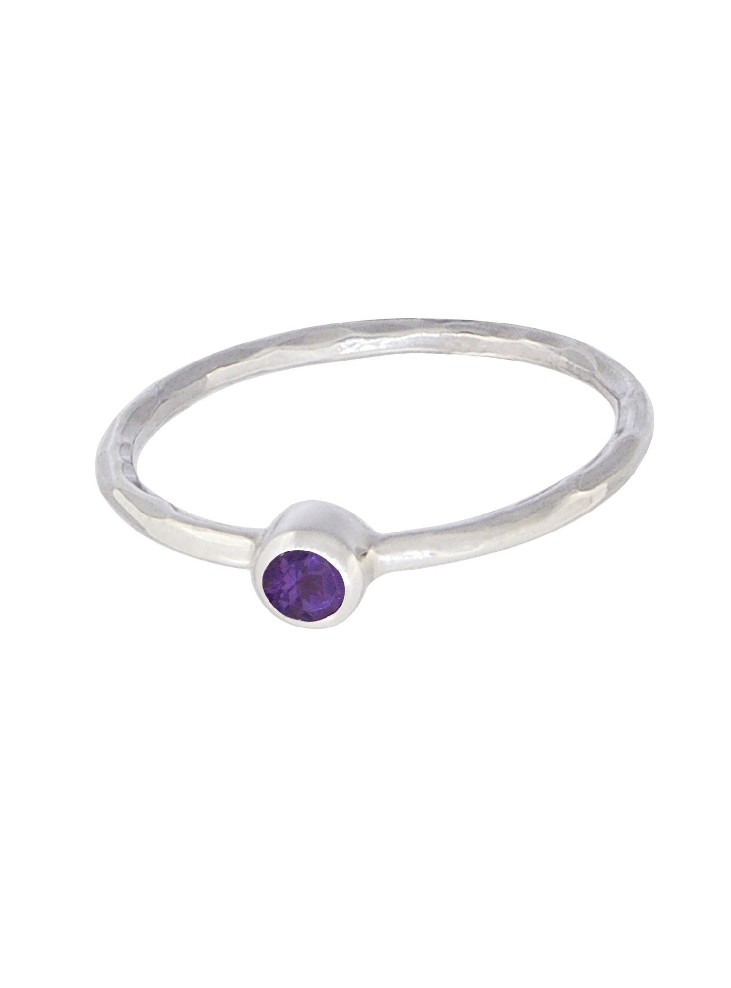 Gemstone Stacking Ring With Amethyst in Sterling Silver Love Britty