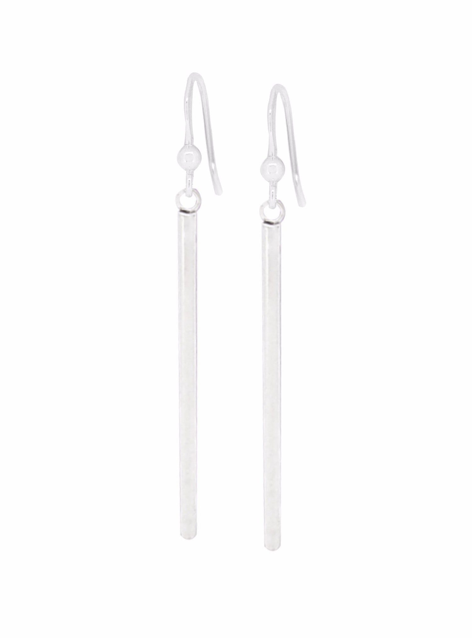 Savannah Bar Tube Drop Earrings in Sterling Silver