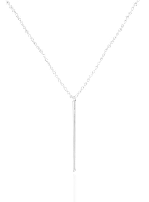 Savannah Bar Tube Drop Necklace in Sterling Silver