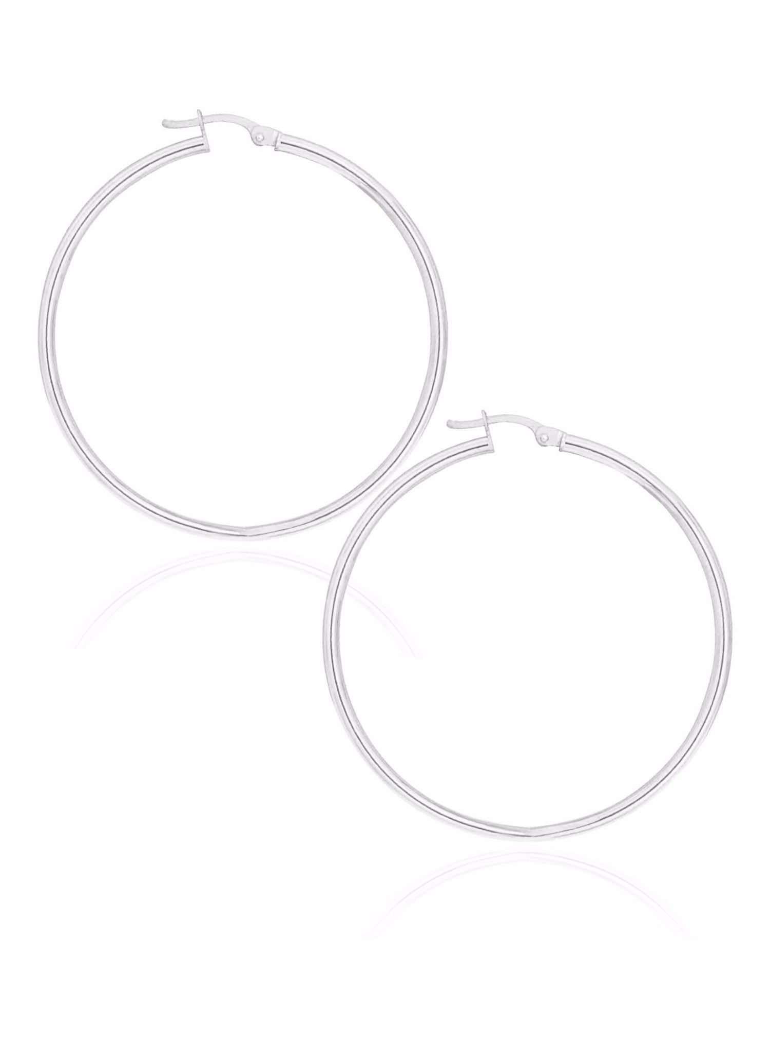 Reagan Gypsy Medium Hoop Earrings in Sterling Silver
