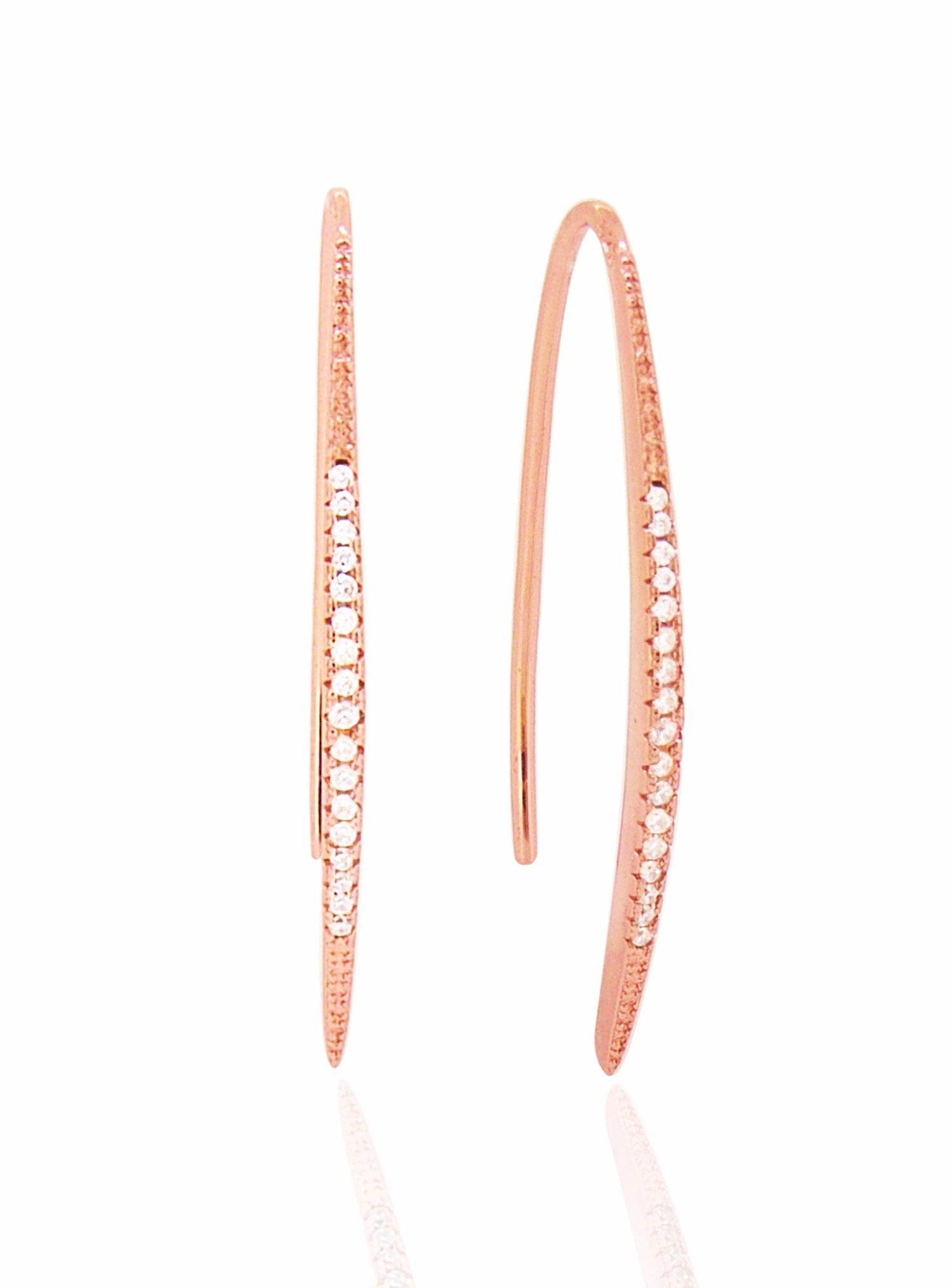 Adeline Cz Drop Bar Earrings in Rose Gold