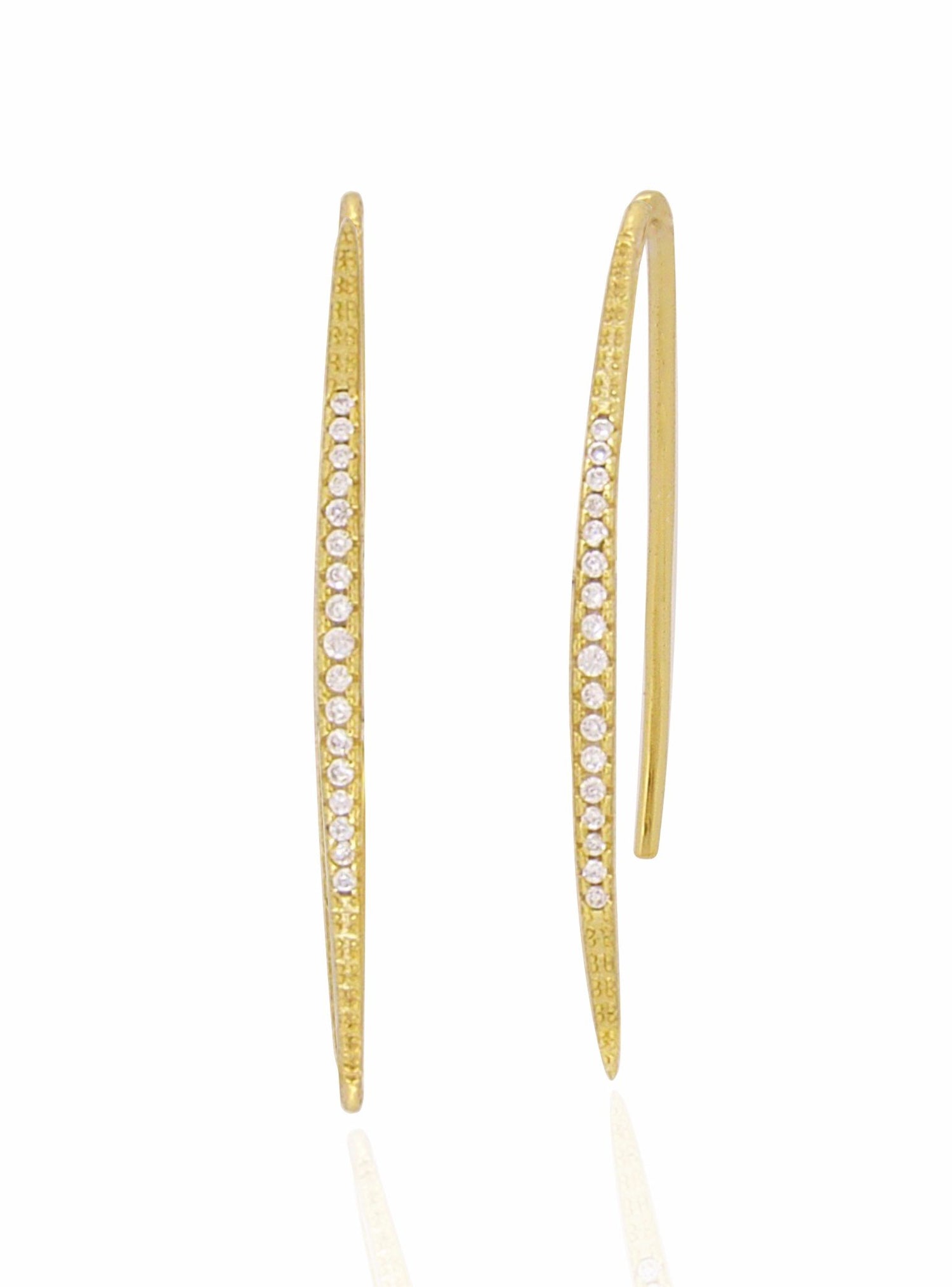 Adeline Cz Drop Bar Earrings in Gold