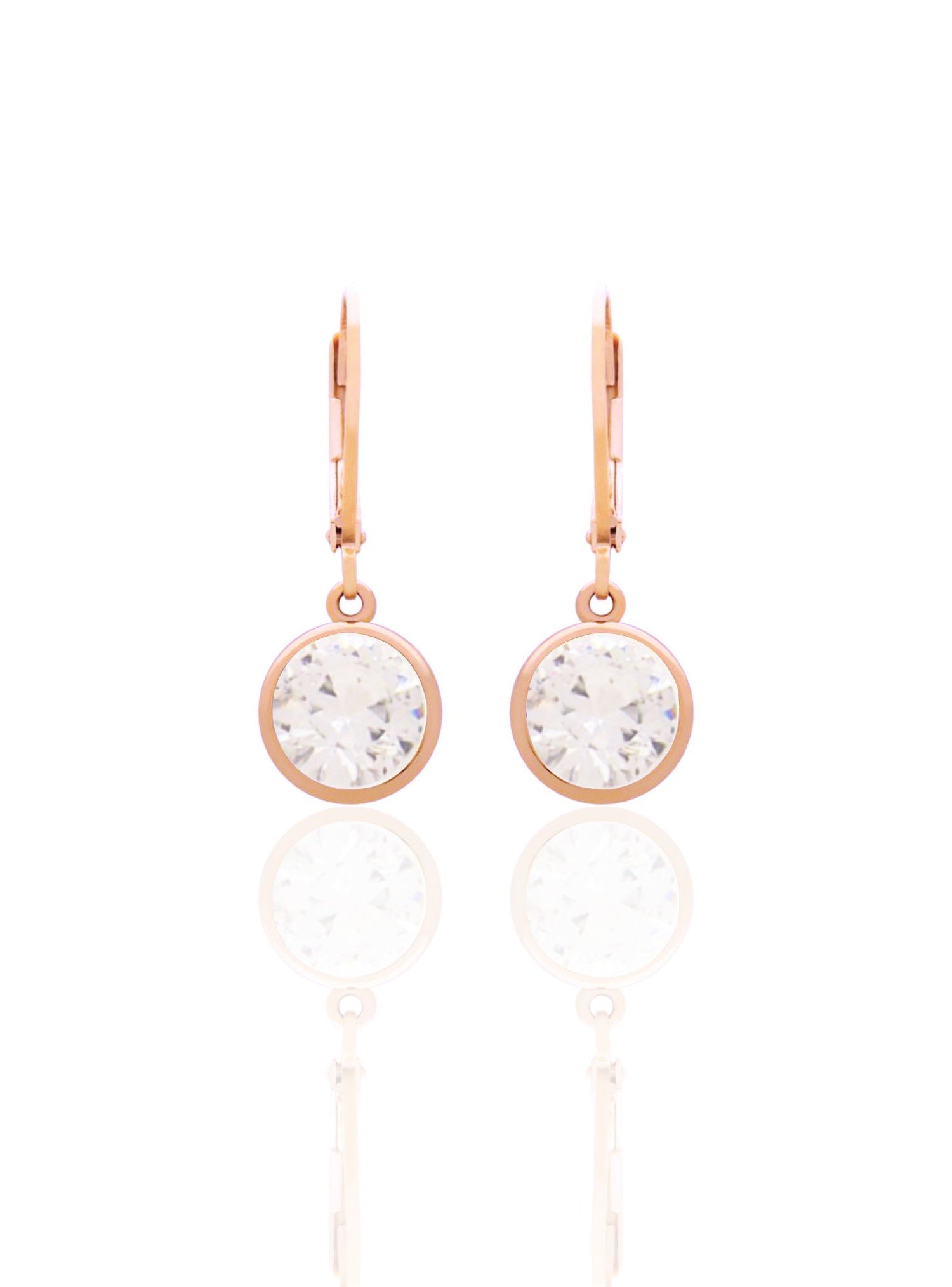 Taylor Cz Drop Earrings in Rose Gold