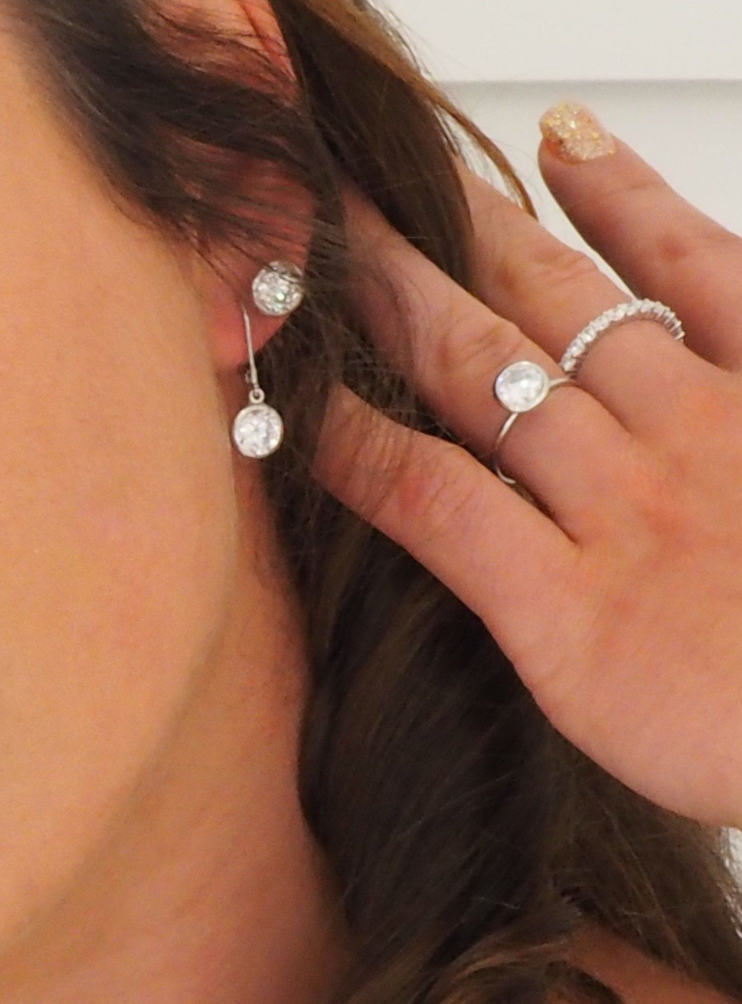 Taylor 7.5mm Cz Stud Earrings in Sterling Silver