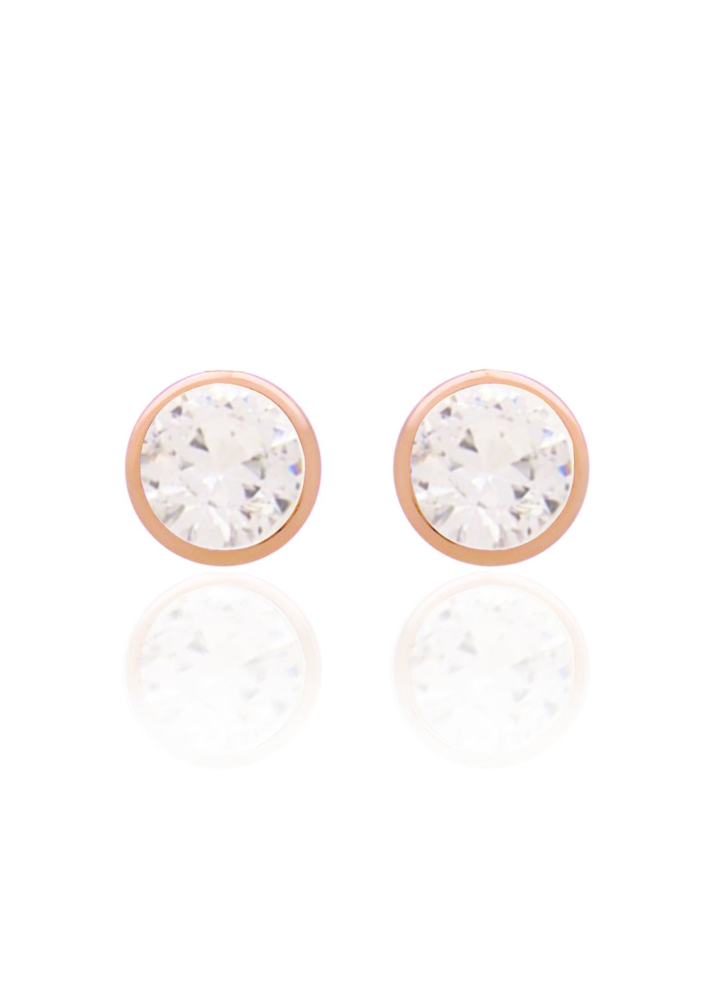 Taylor 7.5mm Cz Stud Earrings in Rose Gold