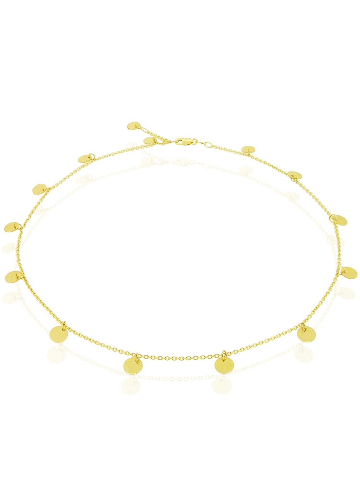 Mini Coin Tag Charm Necklace in 9ct Gold