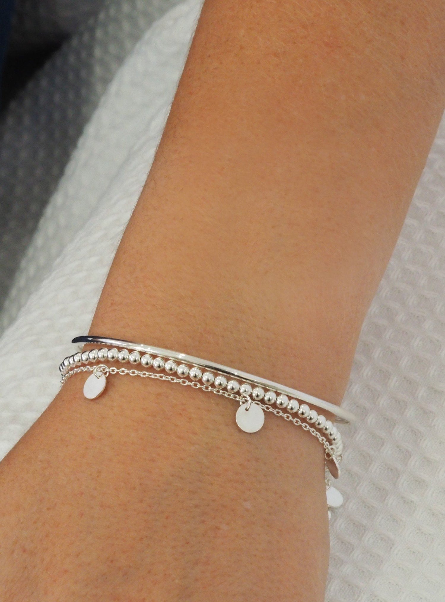 Sterling Silver 2.5mm Round Traditional Golf Bangle