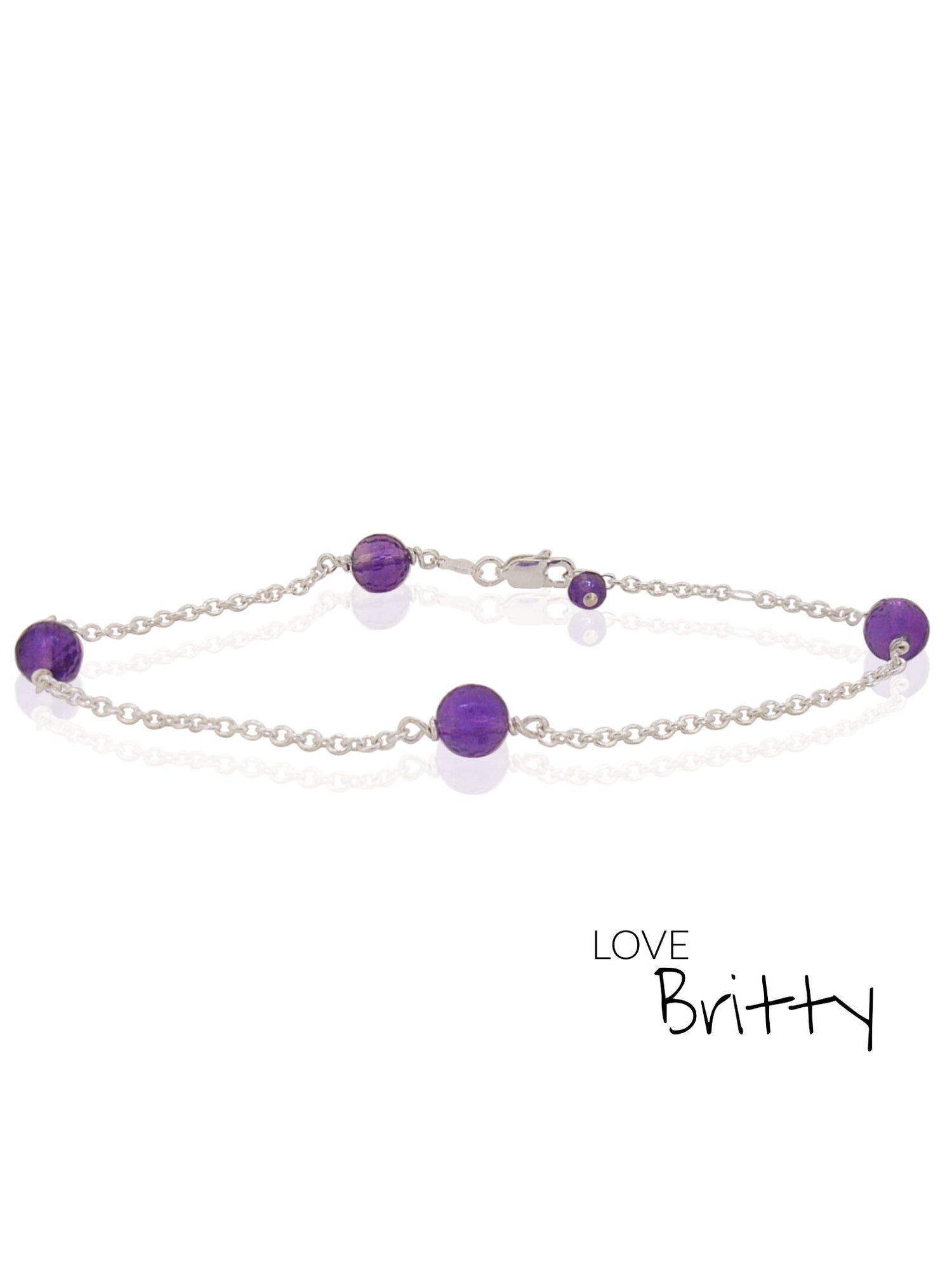 Amethyst Yard Bracelet in Sterling Silver