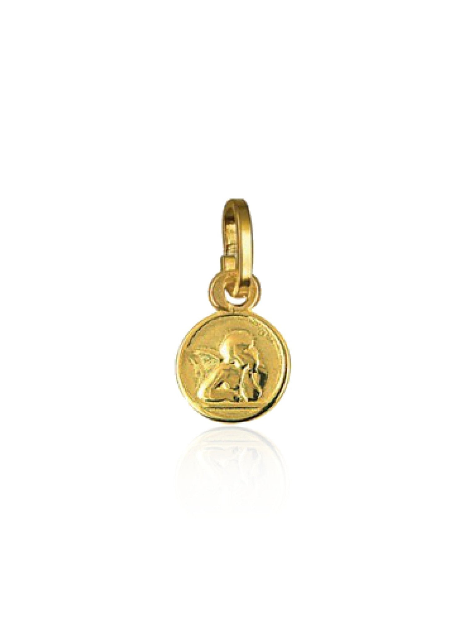 Tiny Cherub Guardian Angel Charm Solid 9ct Gold