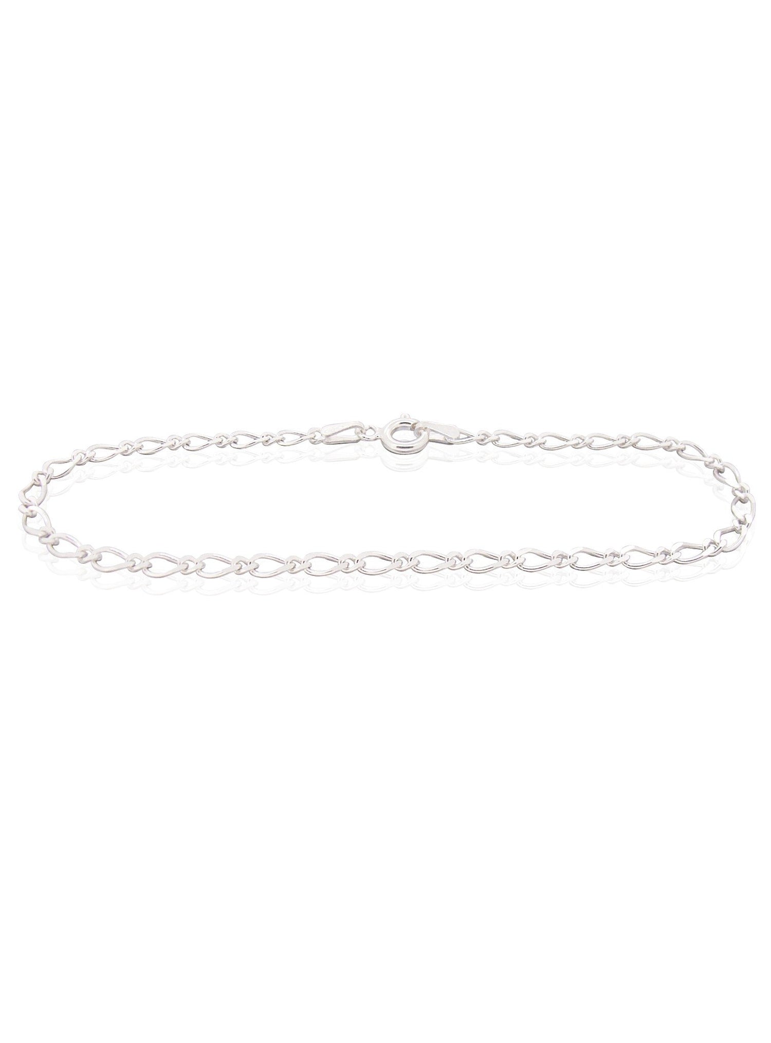 Reagan Curb Figaro Bracelet Chain in Sterling Silver
