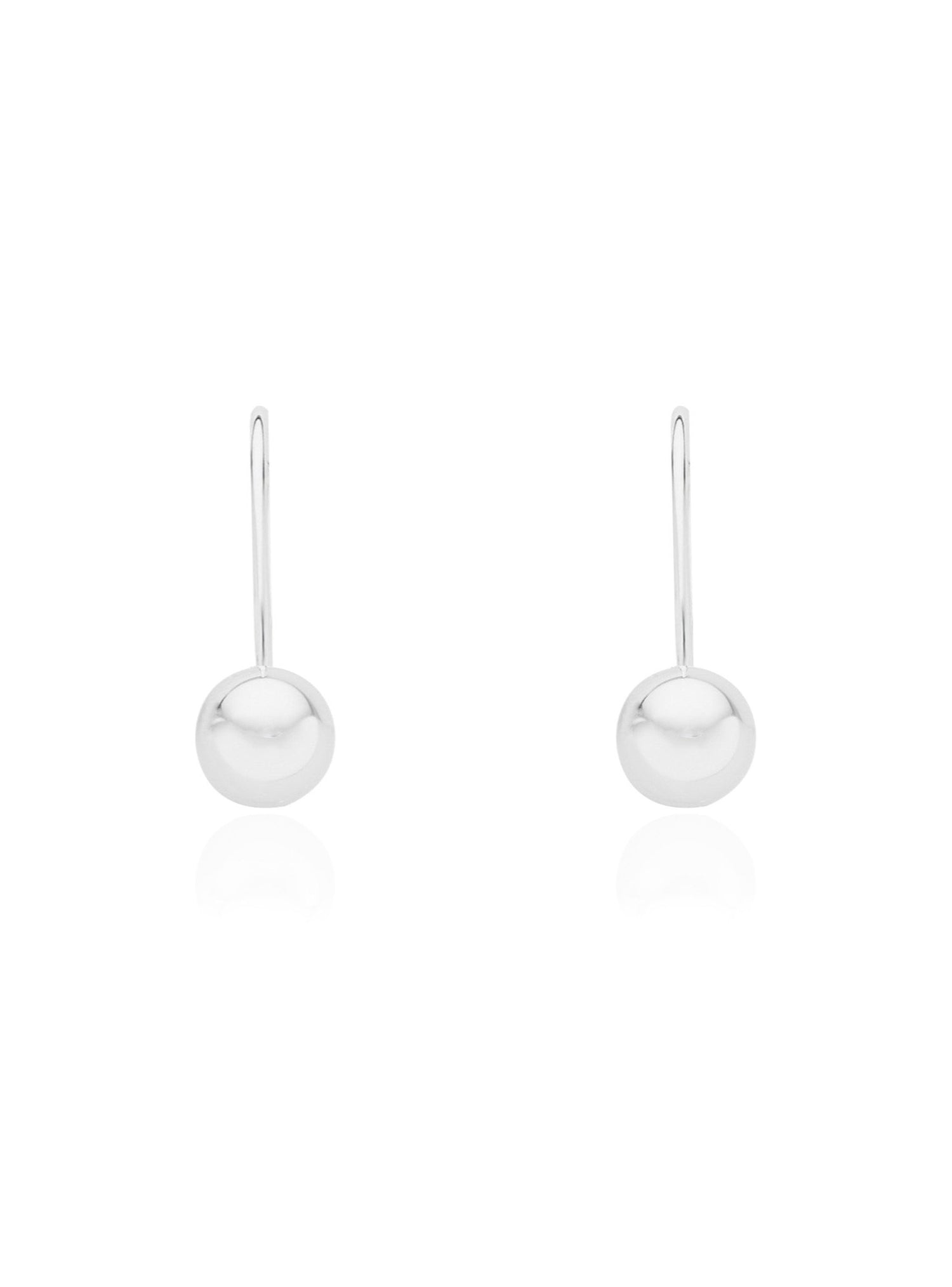 Elise Ball Bead Hook Earrings in Sterling Silver
