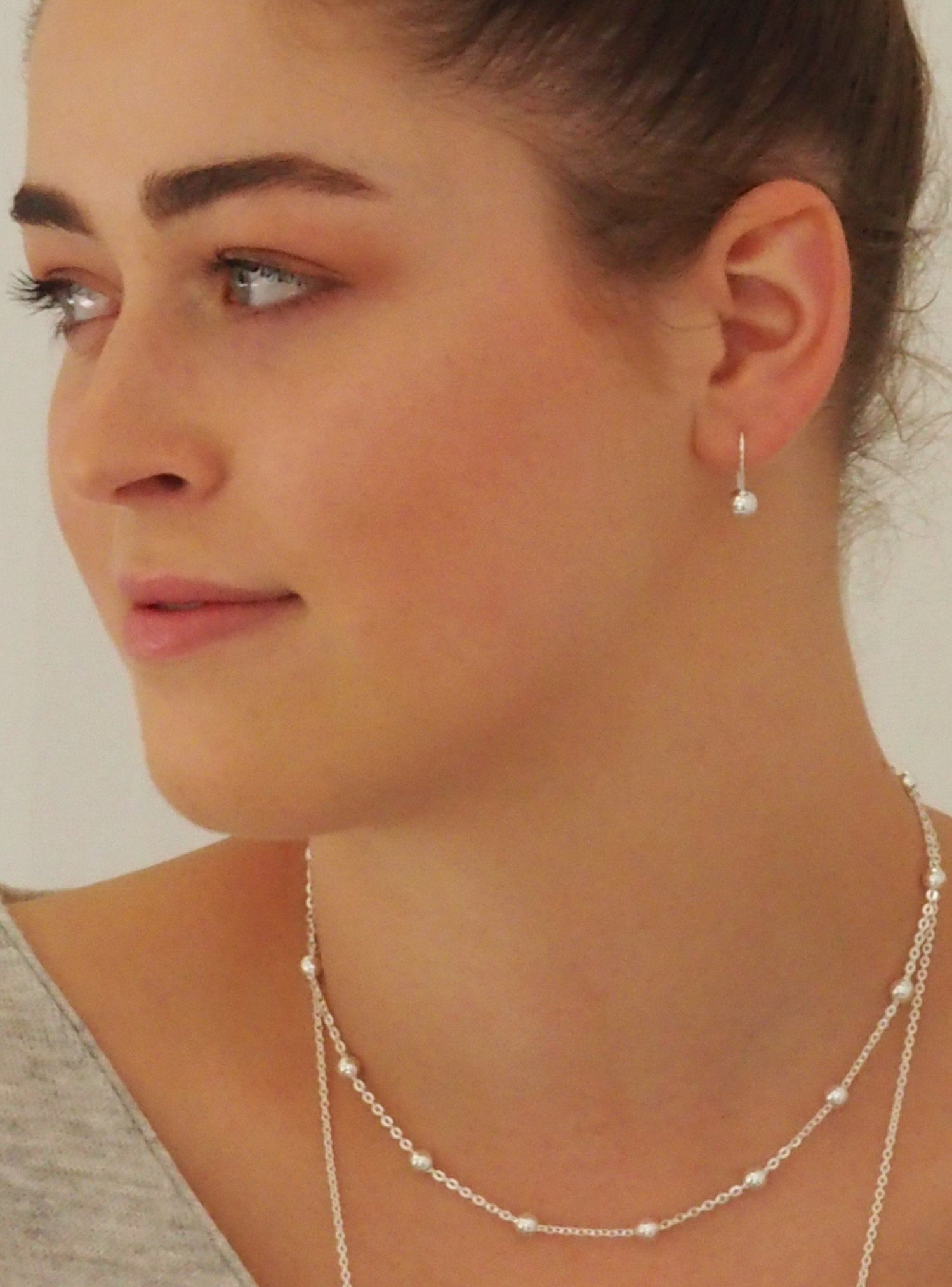 Elise Ball Cable Chain Necklace Sterling Silver
