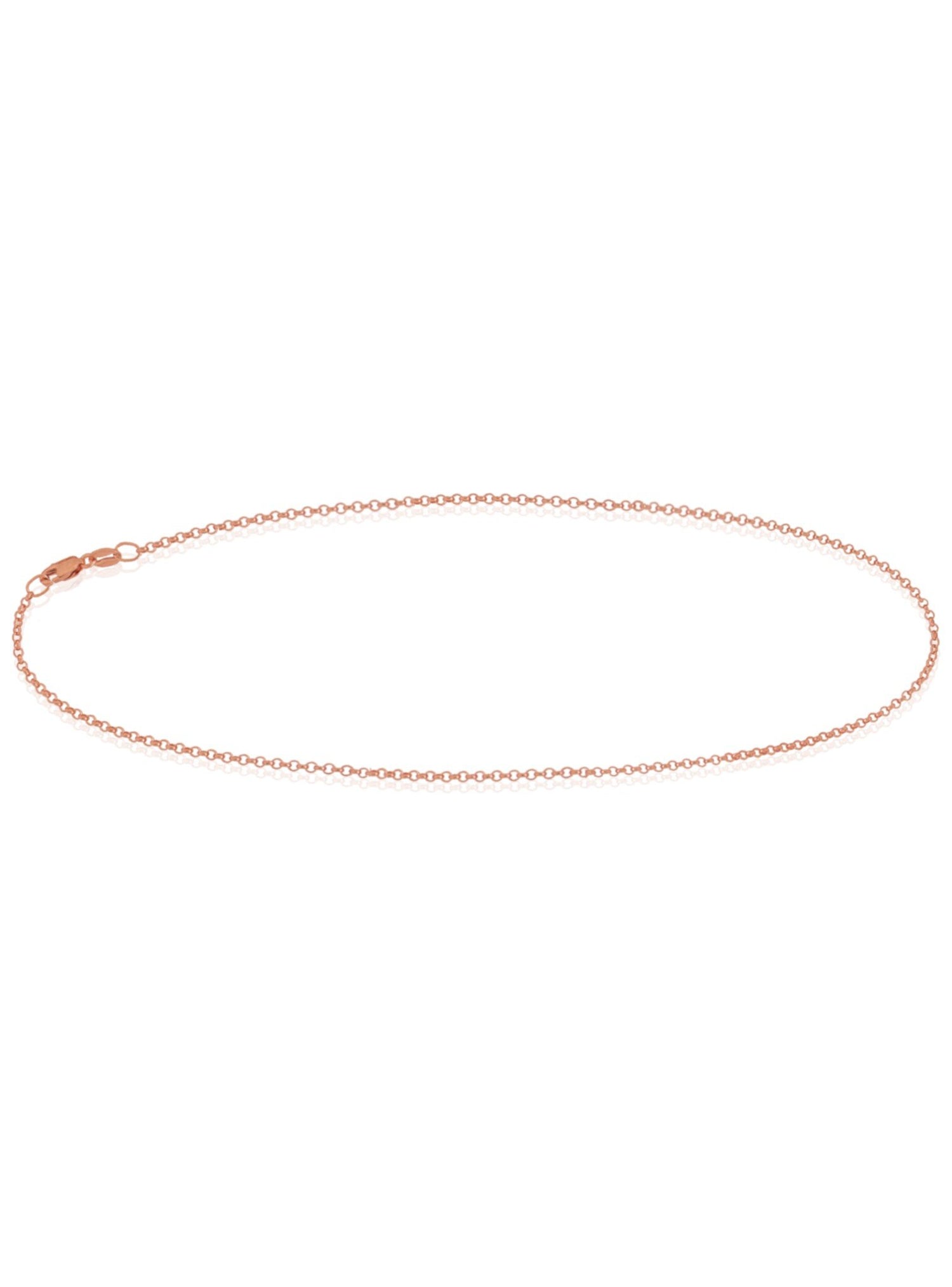 Anklet Round Belcher Chain in 9ct Rose Gold