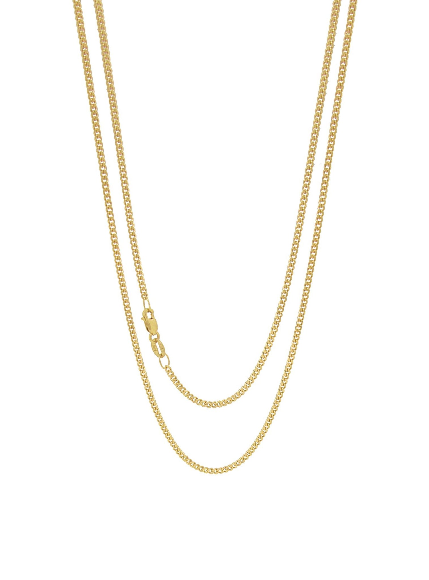 Simple Curb Necklace Chain in 9ct Yellow Gold