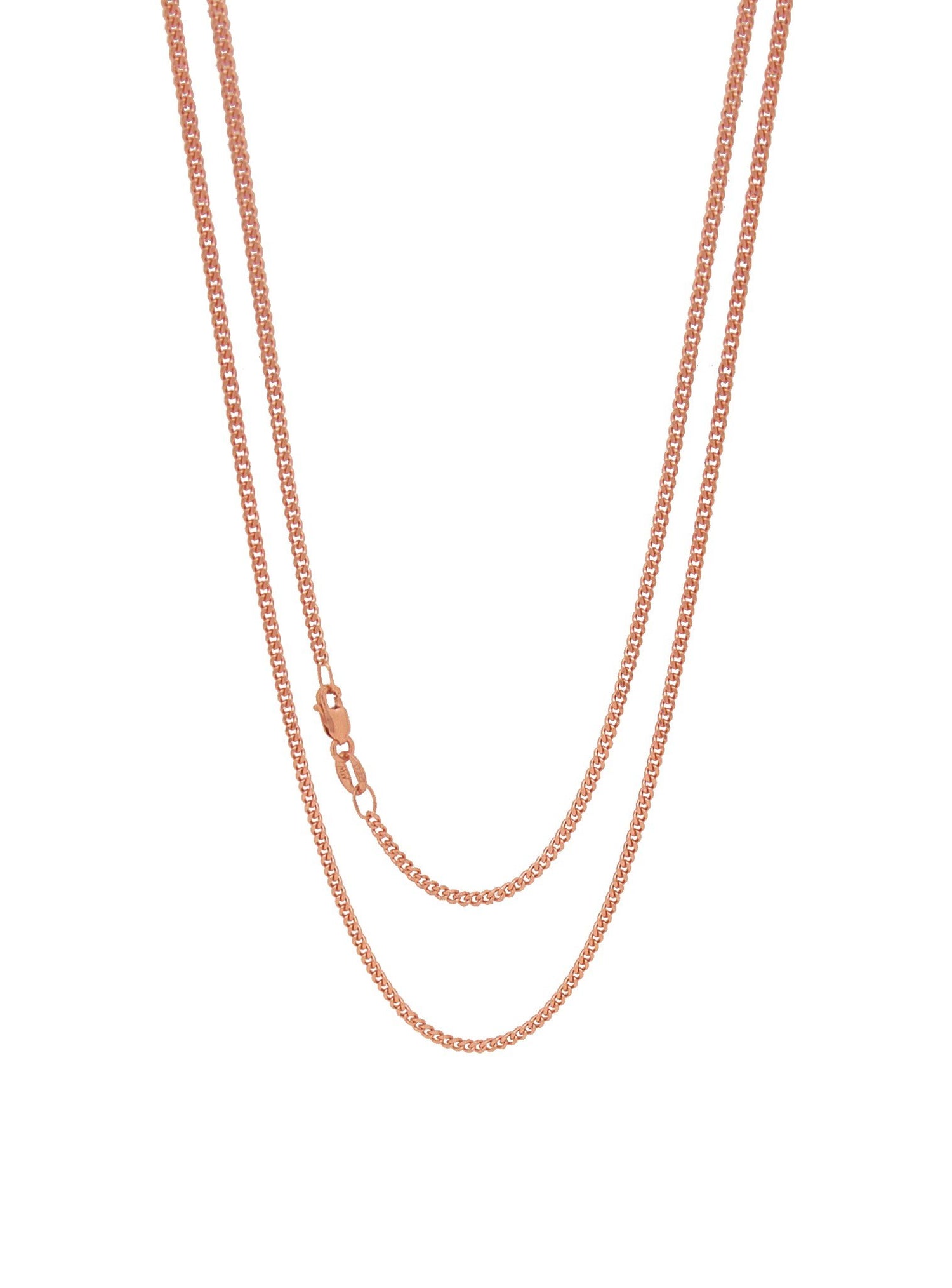 Simple Curb Necklace Chain in 9ct Rose Gold