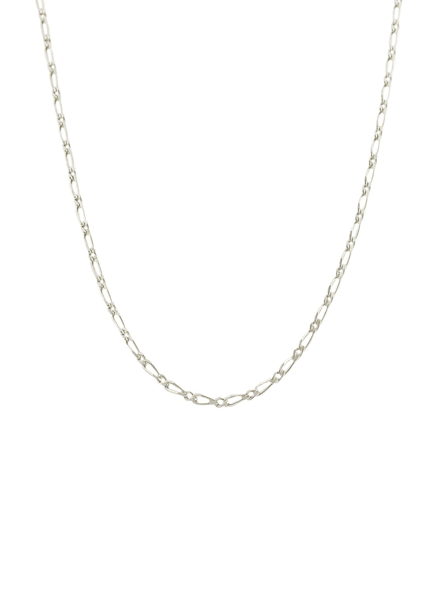 Figaro 1x1 Curb Anklet Chain in Sterling Silver
