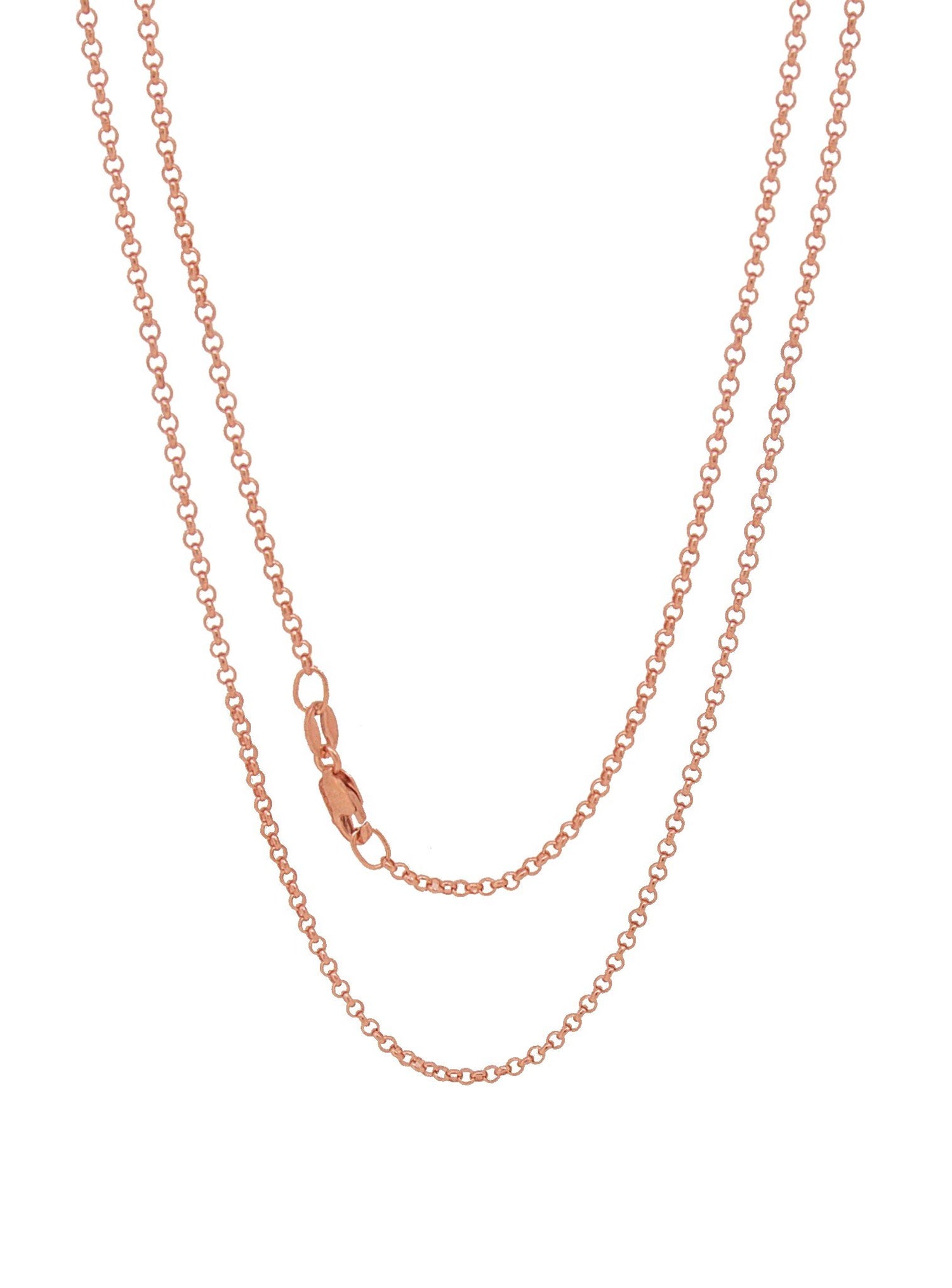 Round Belcher Necklace Chain in 9ct Rose Gold
