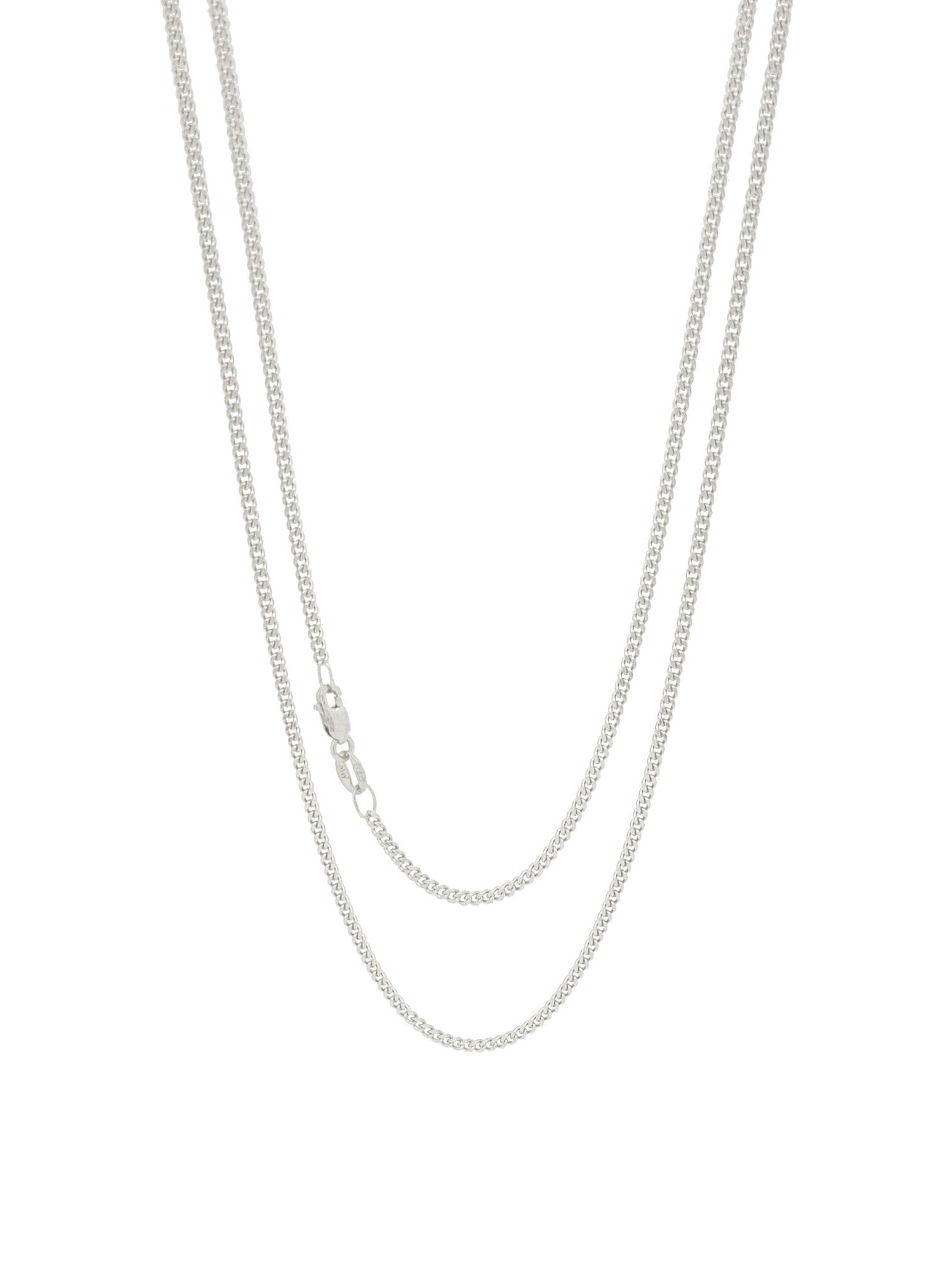 Simple Curb Necklace Chain in 925 Sterling Silver