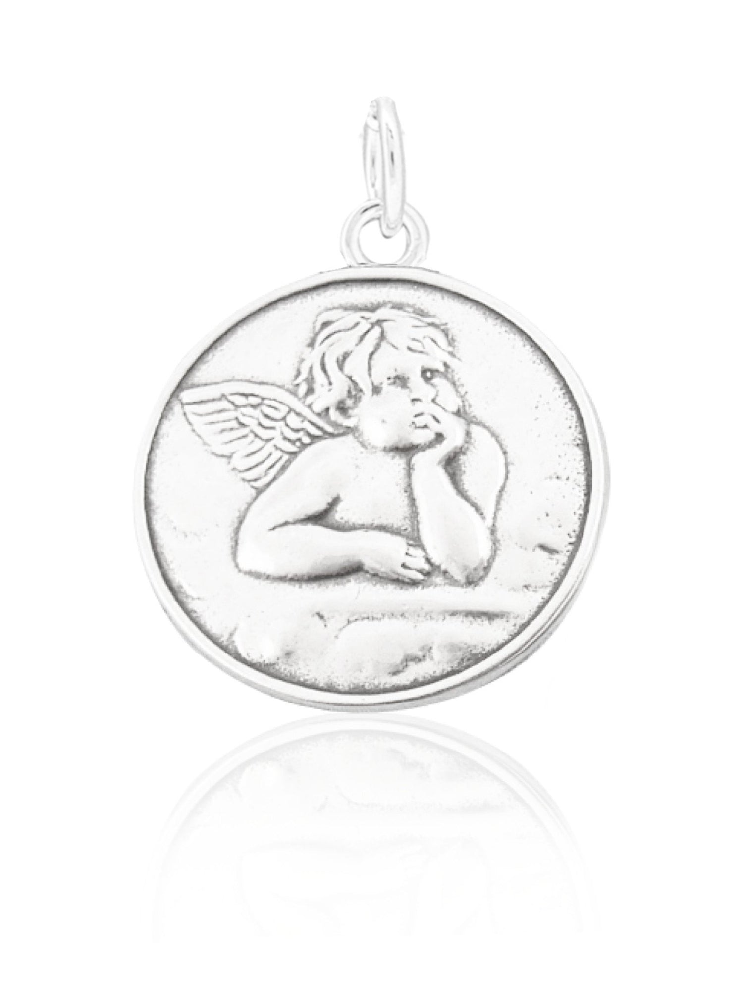 Cherub Guardian Angel Prayer Charm Sterling Silver