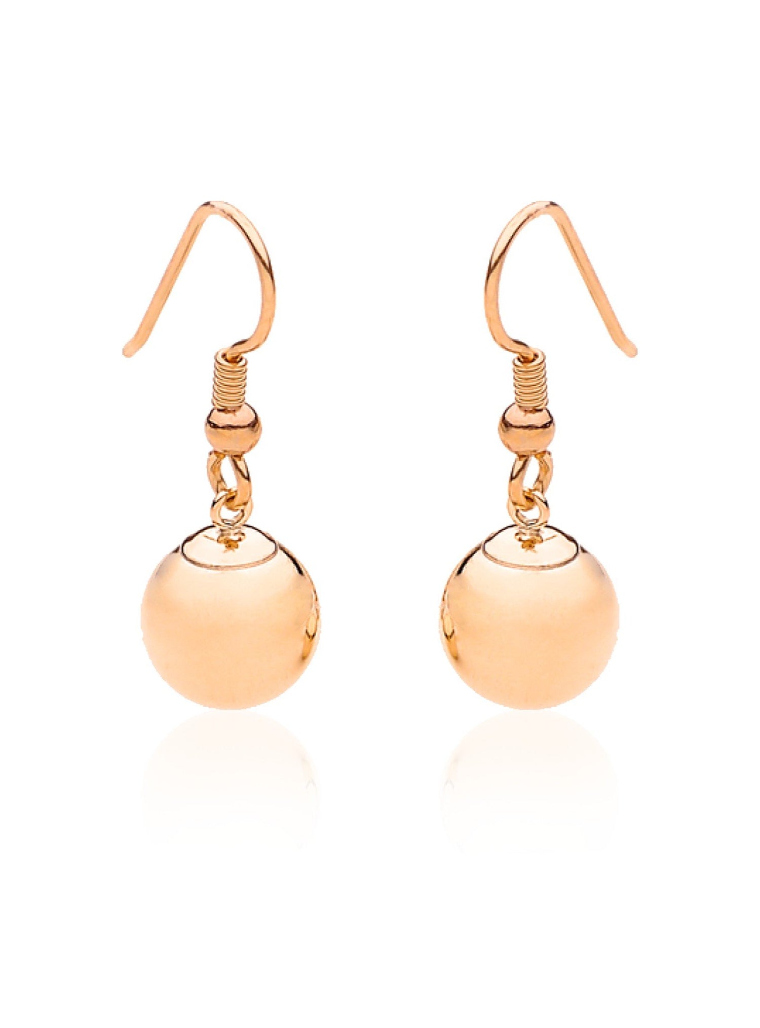 Ball Bead Hook Earrings in Rolled Rose Gold