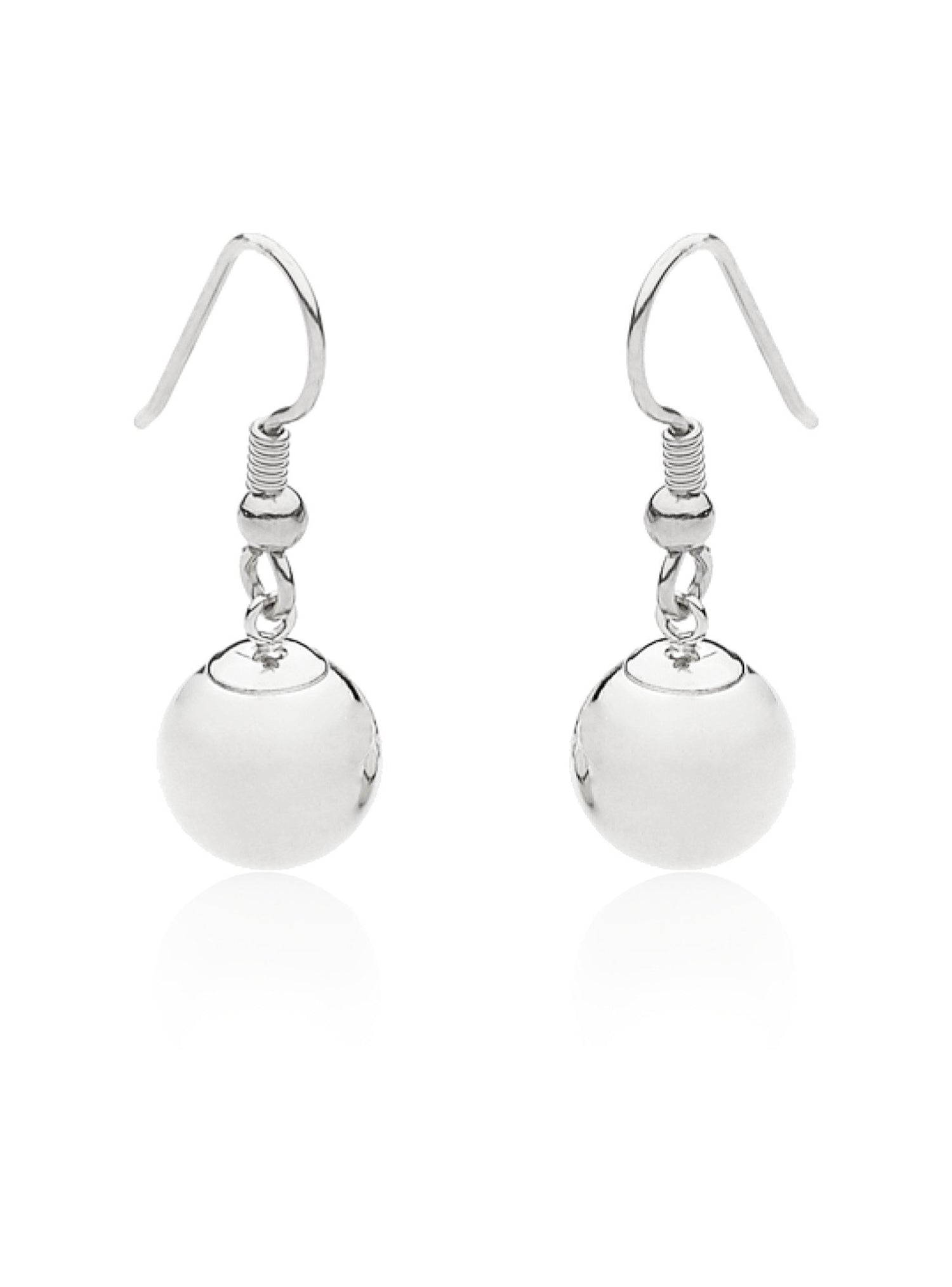 Ball Bead Hook Earrings in Sterling Silver 925