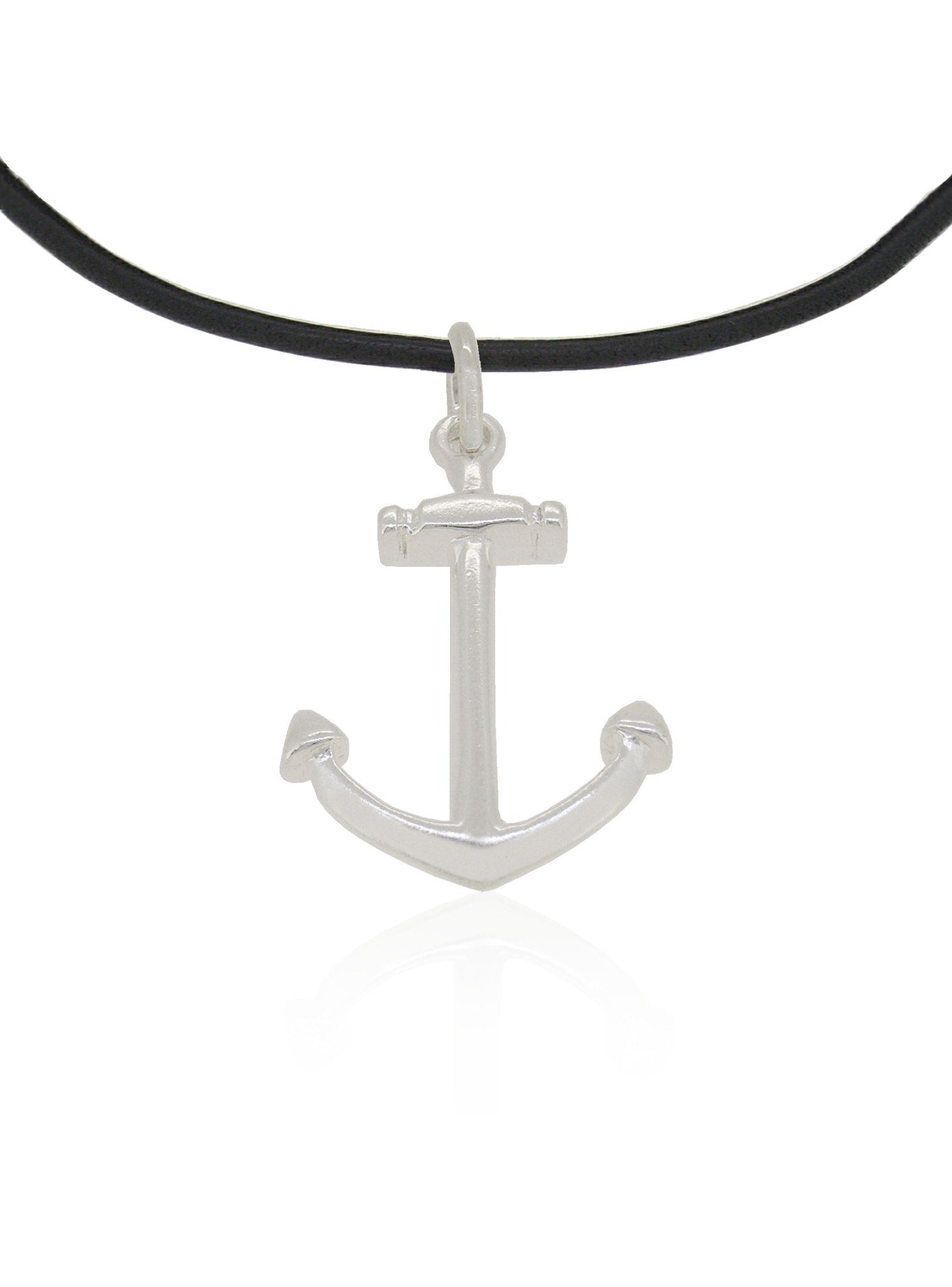 Unisex Anchor Pendant in Sterling Silver