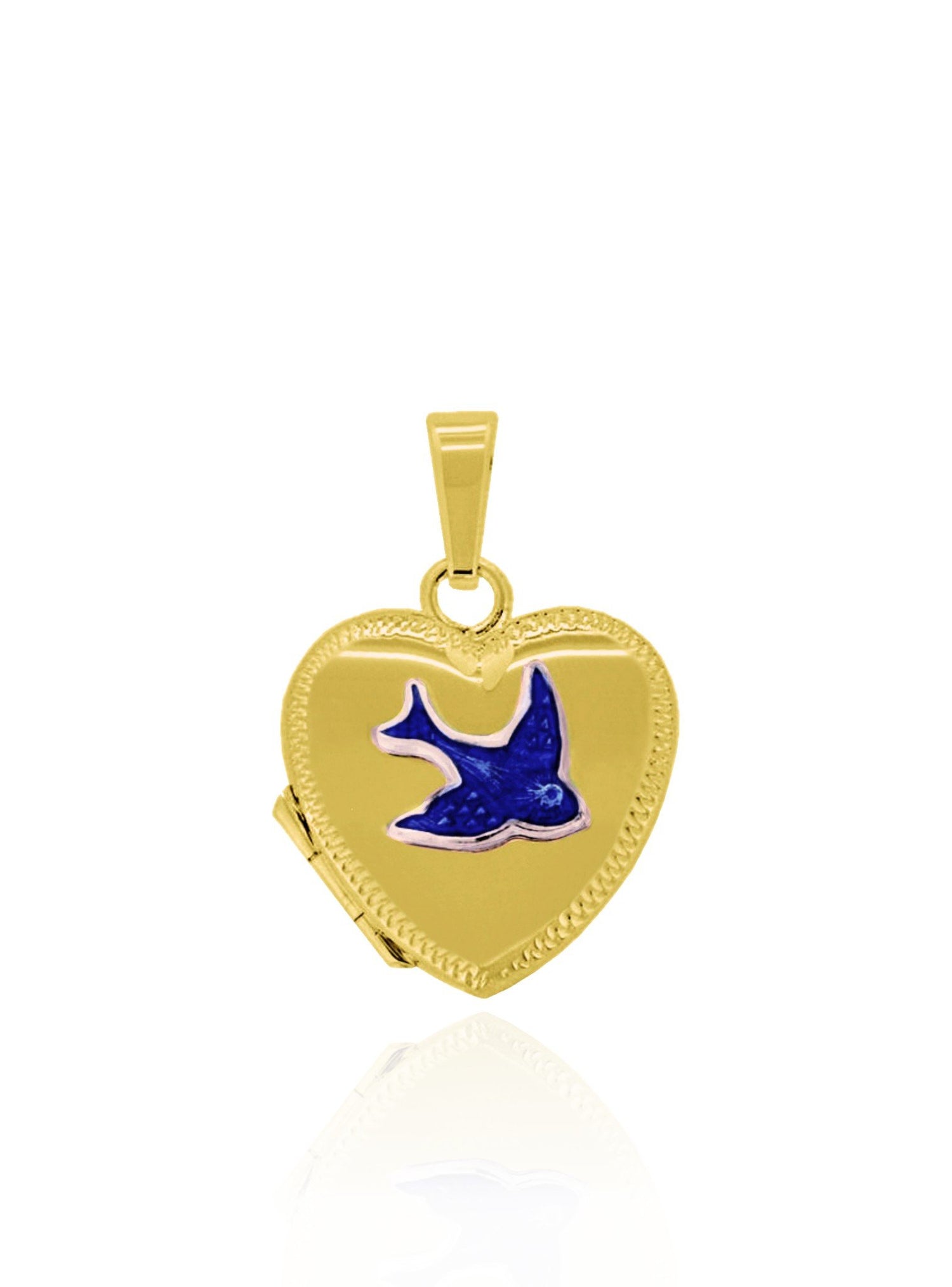 Bluebird of Happiness Heart Photo Locket