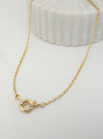 Oval Belcher 2.2mm Chain Necklace With Bolt Ring in 9ct Gold