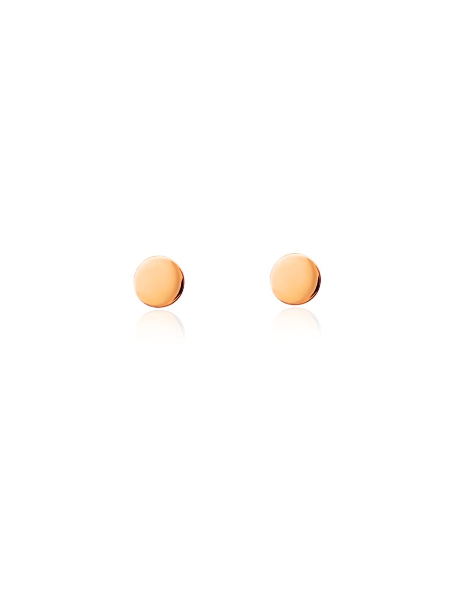 Dakota Small Flat Circle Stud Earrings in Rose