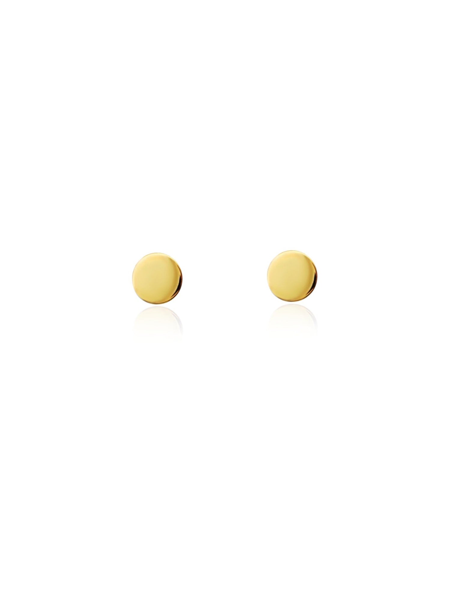 Dakota Small Flat Circle Stud Earrings in Gold