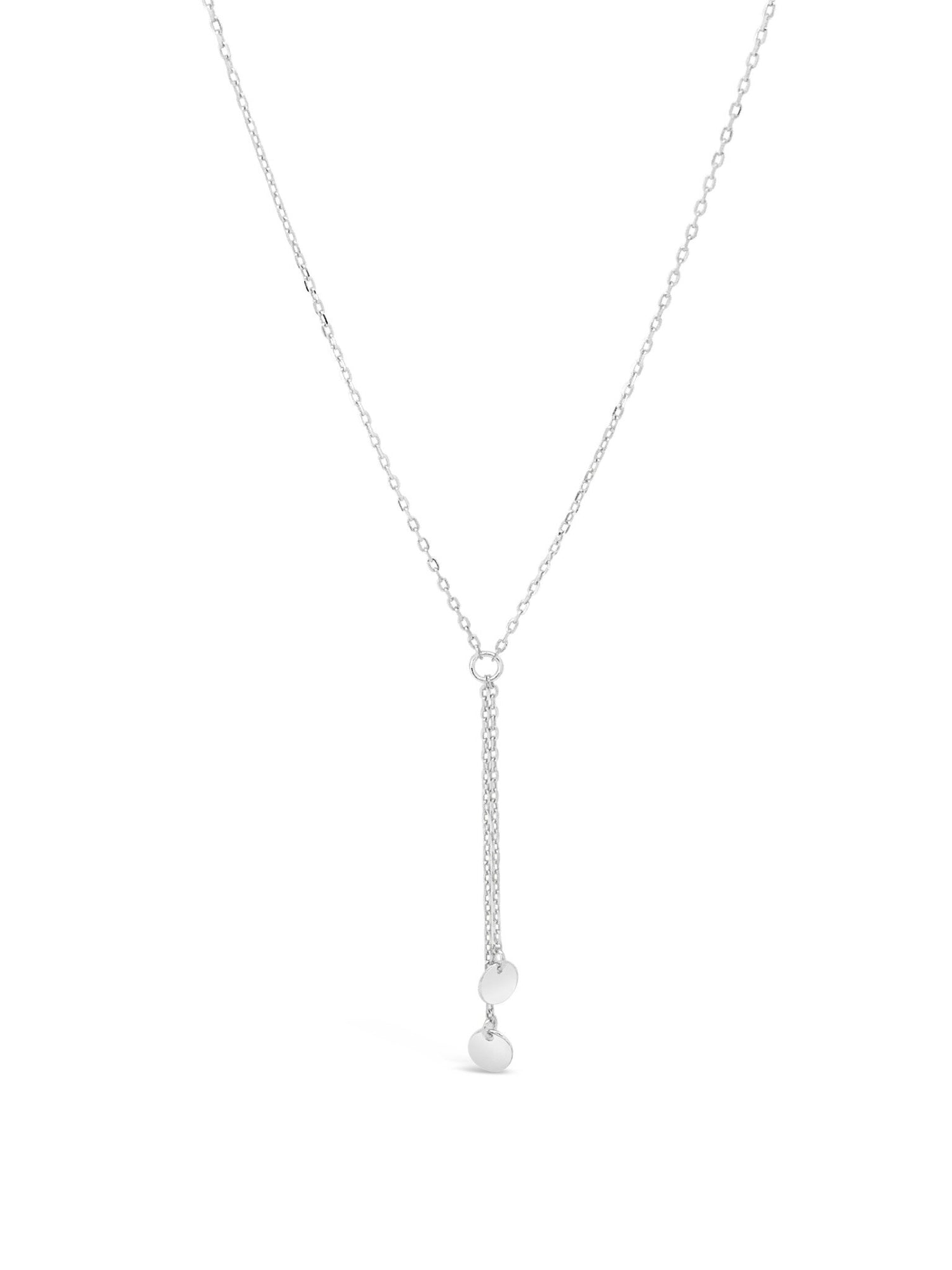Dakota Mini Disc Coin Drop Necklace in Sterling Silver
