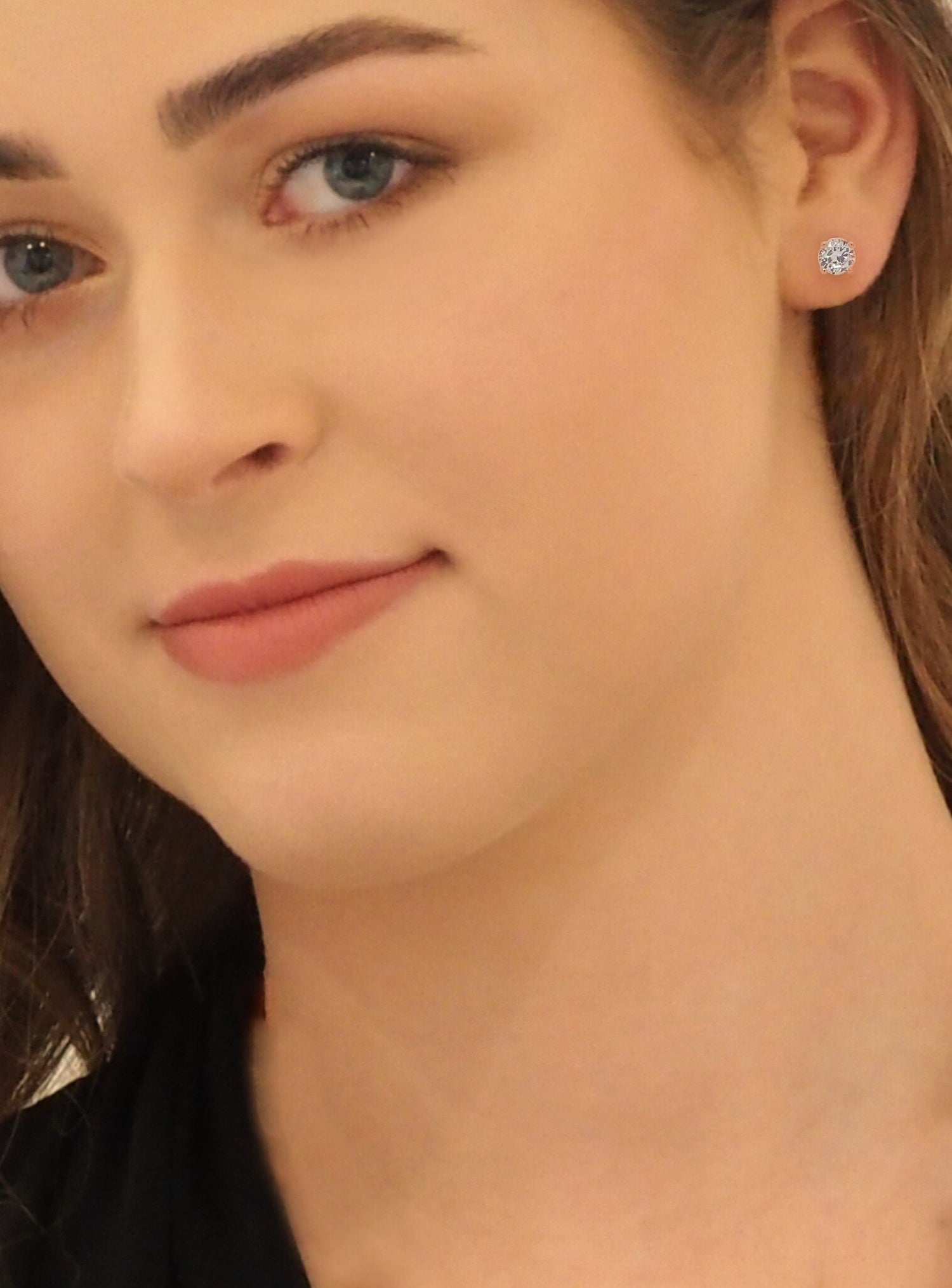 Cz Round 5mm Stud Earrings in Rose Gold