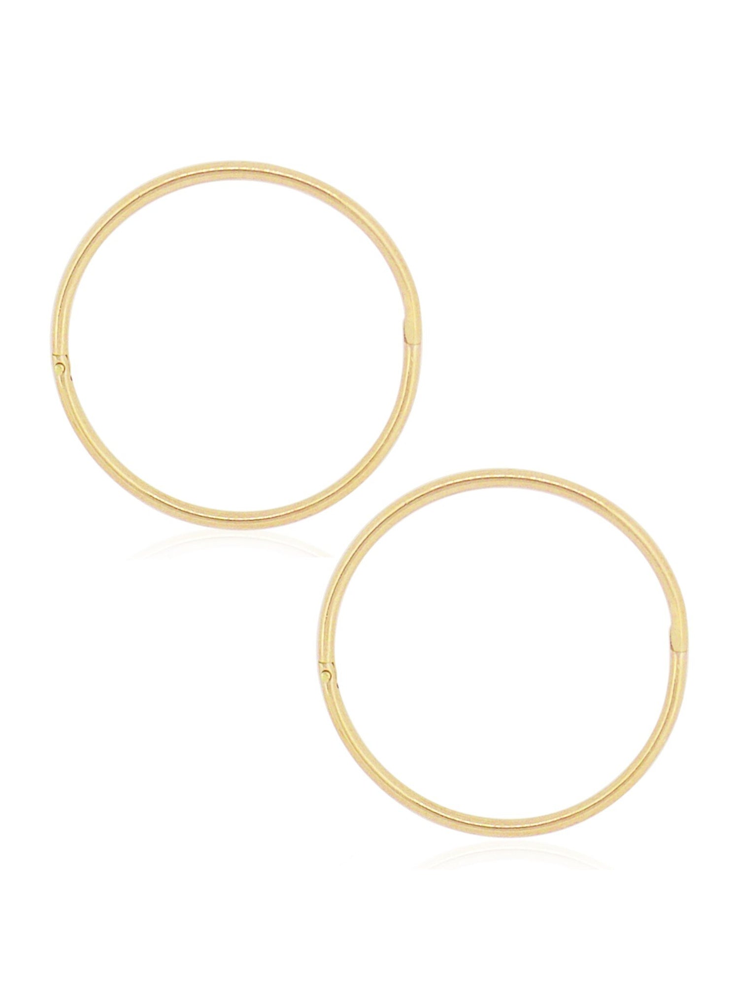 Jumbo Plain Hinged Sleeper Hoop Earrings in 9ct Gold