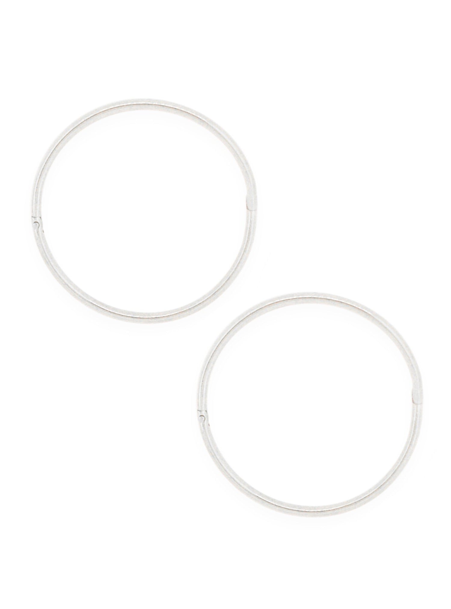 Jumbo Plain Hinged Sleeper Hoop Earrings in Sterling Silver