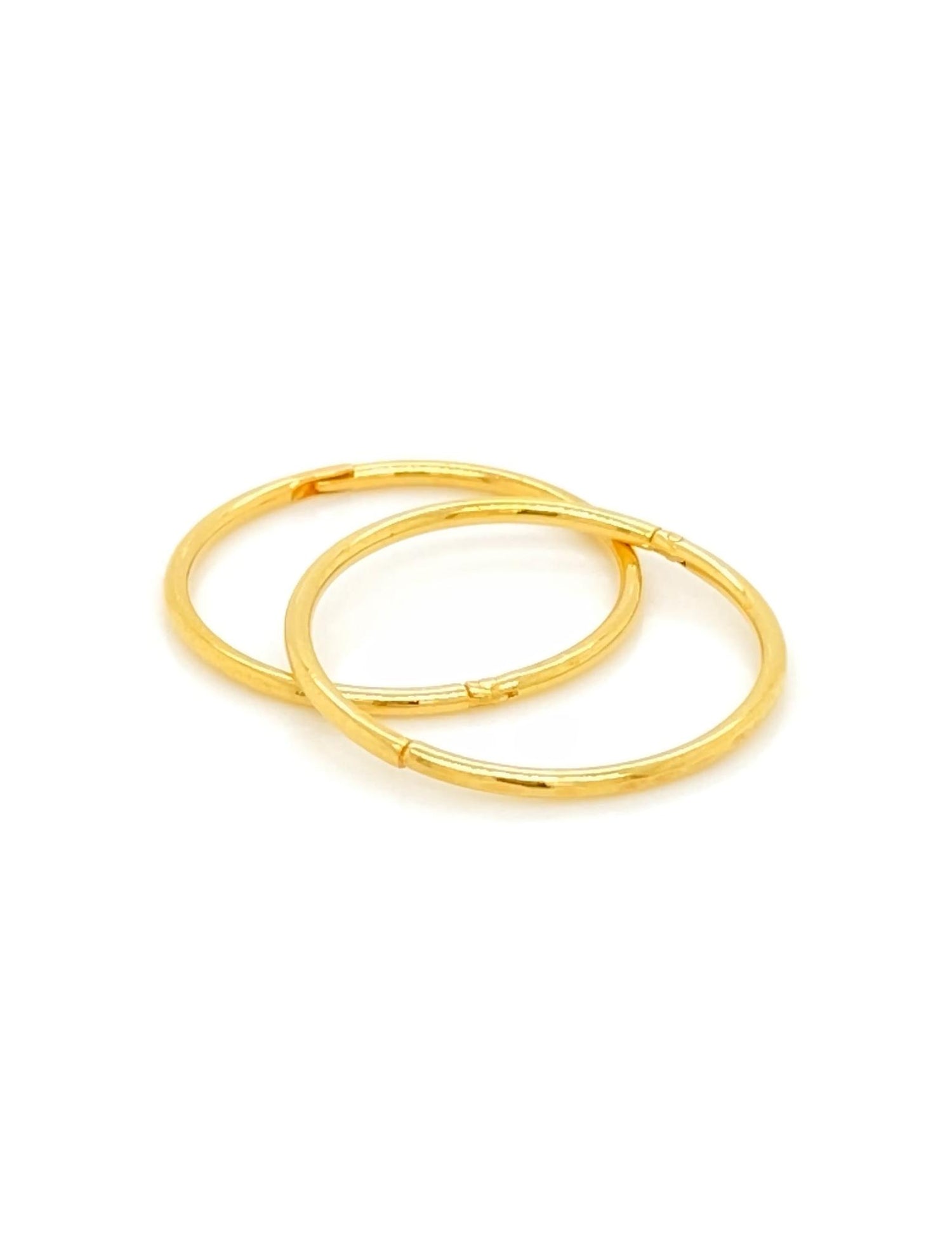Jumbo Plain Sleeper Hoop Earrings in 22ct Gold