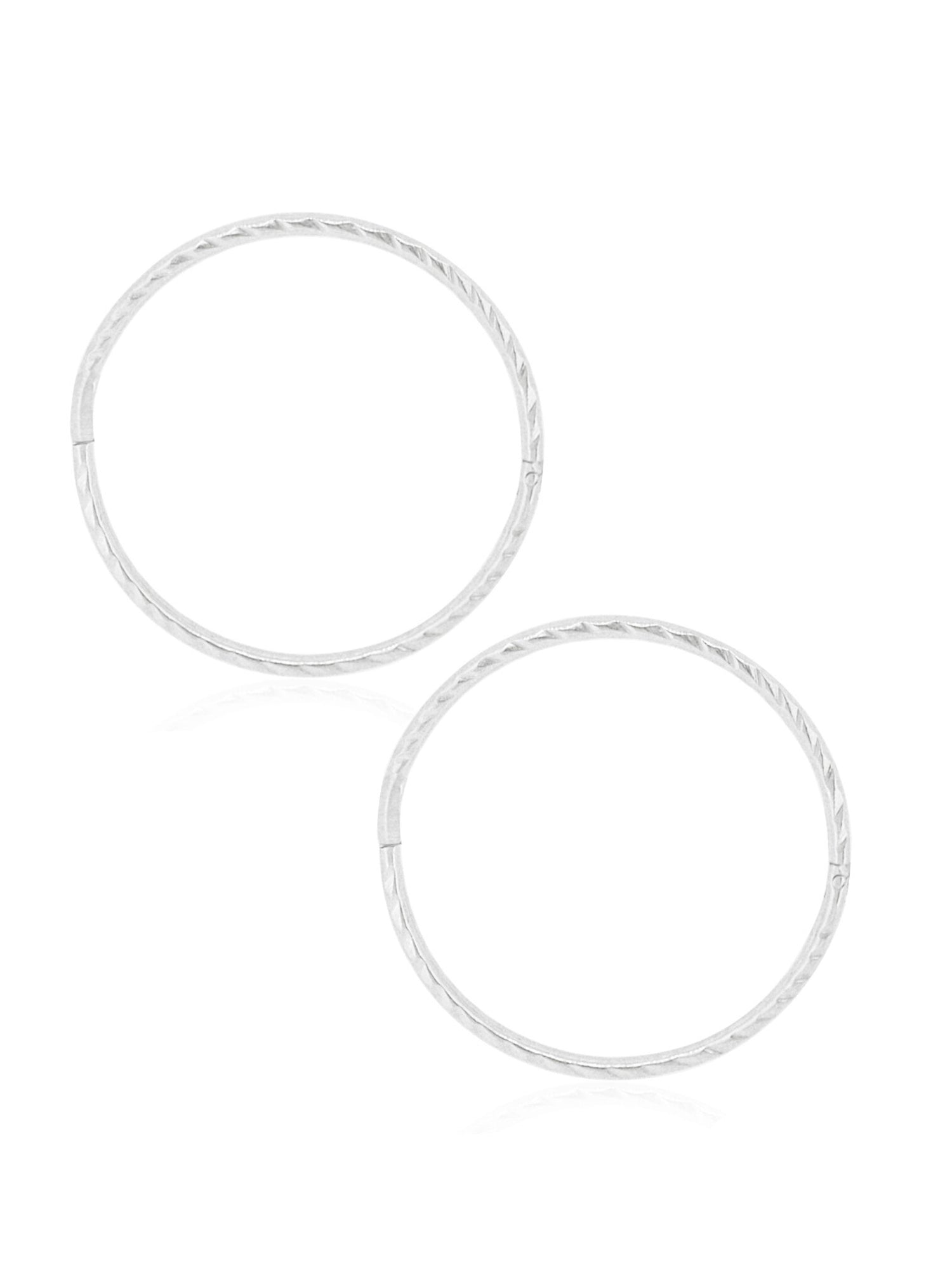 Twist Jumbo Sleeper Hoop Earrings in Sterling Silver