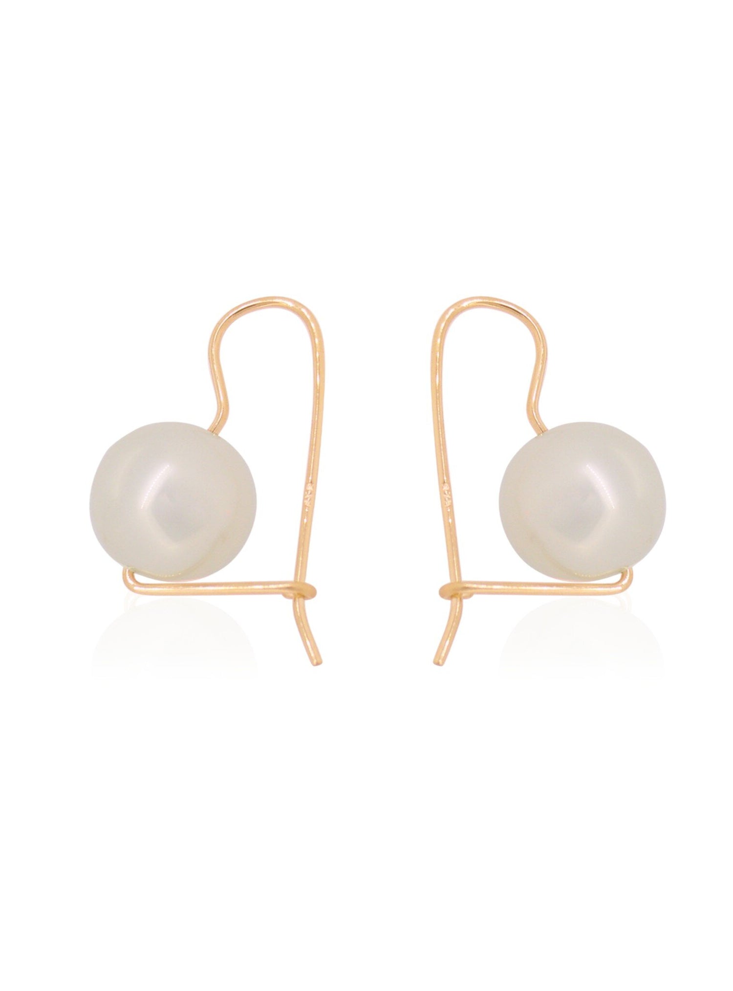 Euroball 12mm Shell Pearl Earrings in 9ct Rose Gold