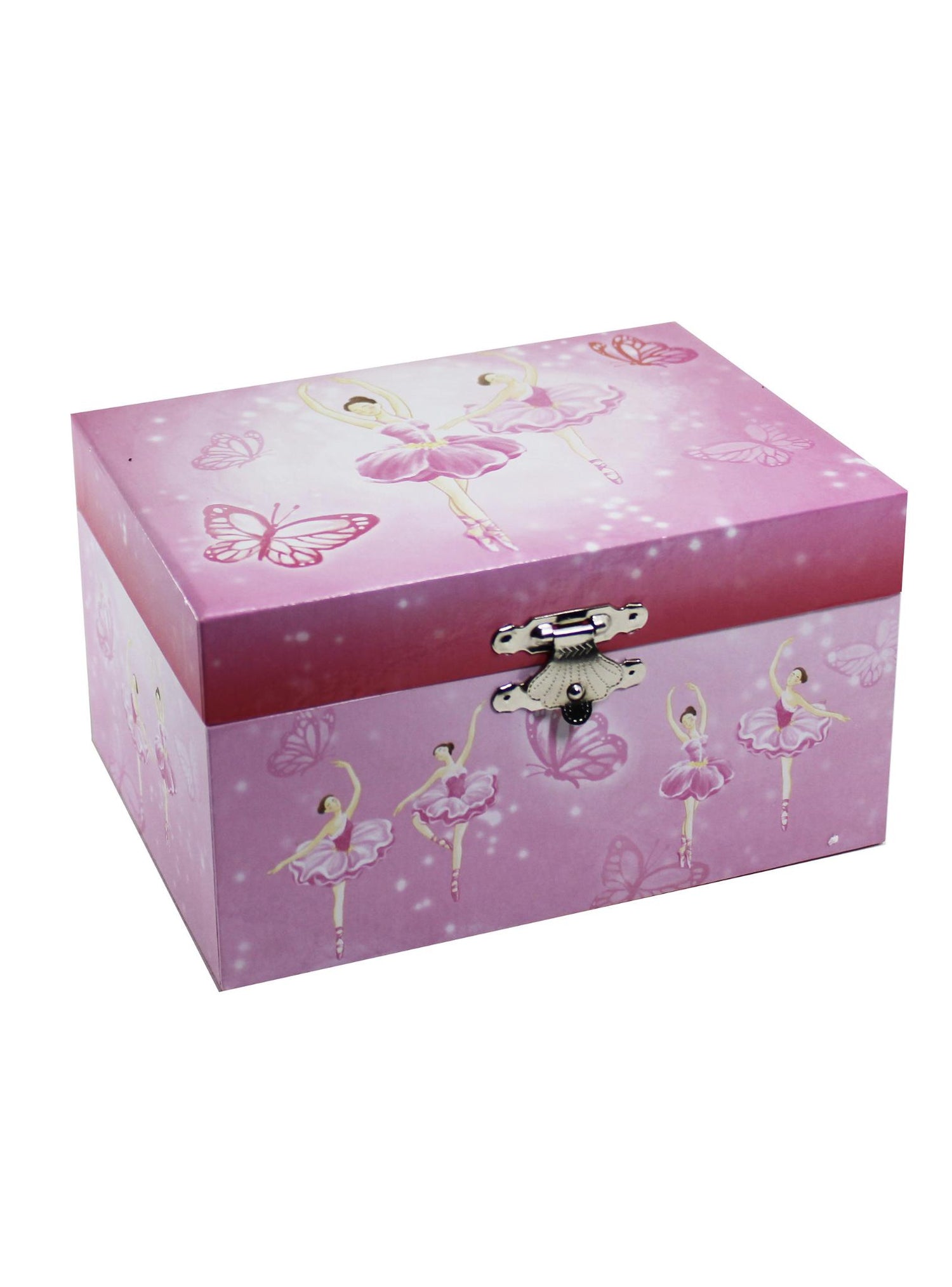 Ballerina Butterfly Ballet Dancers Pink Musical Jewellery Box