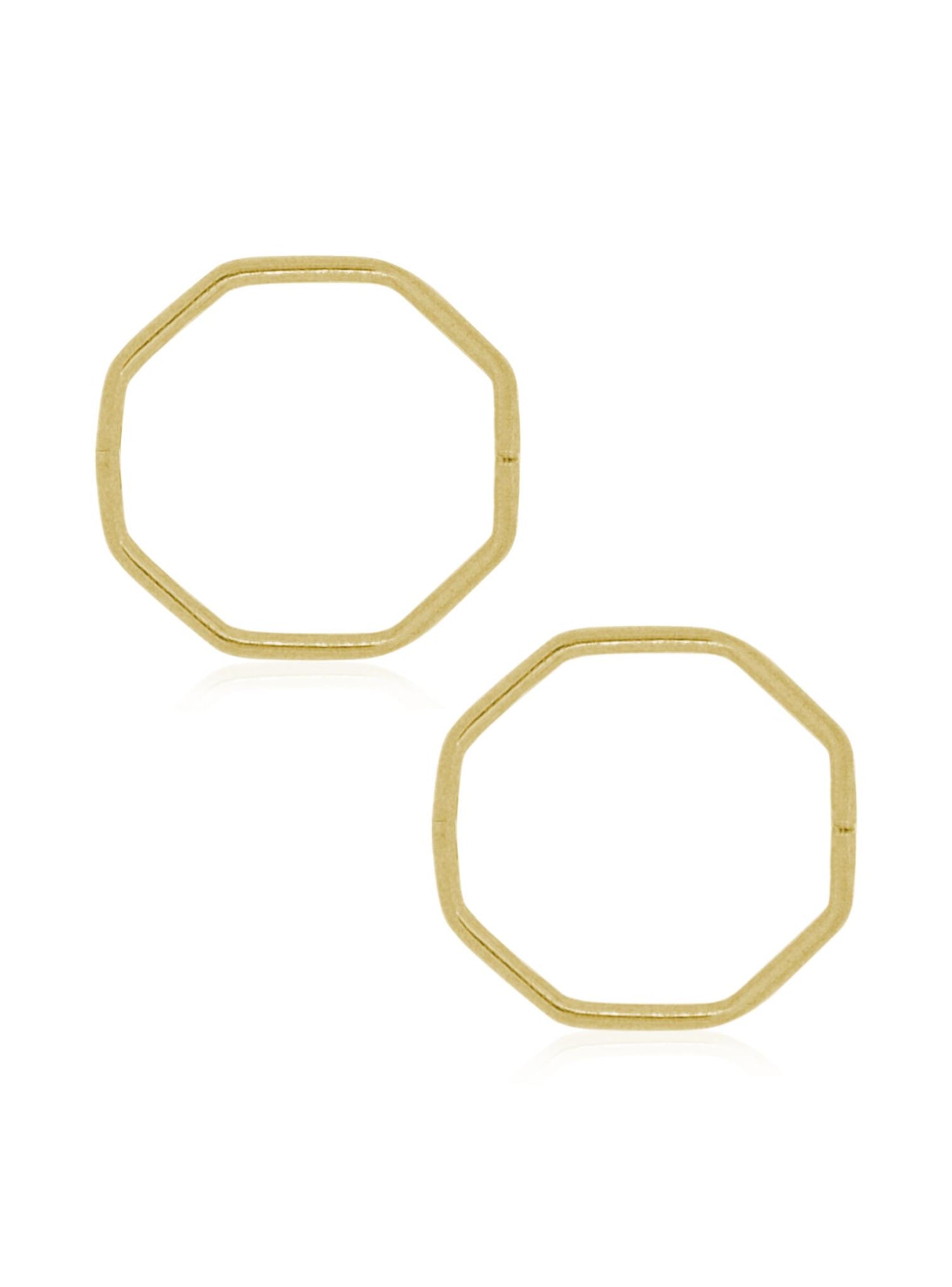 Octagonal Hinged Sleeper Hoop Earrings in 22ct Gold