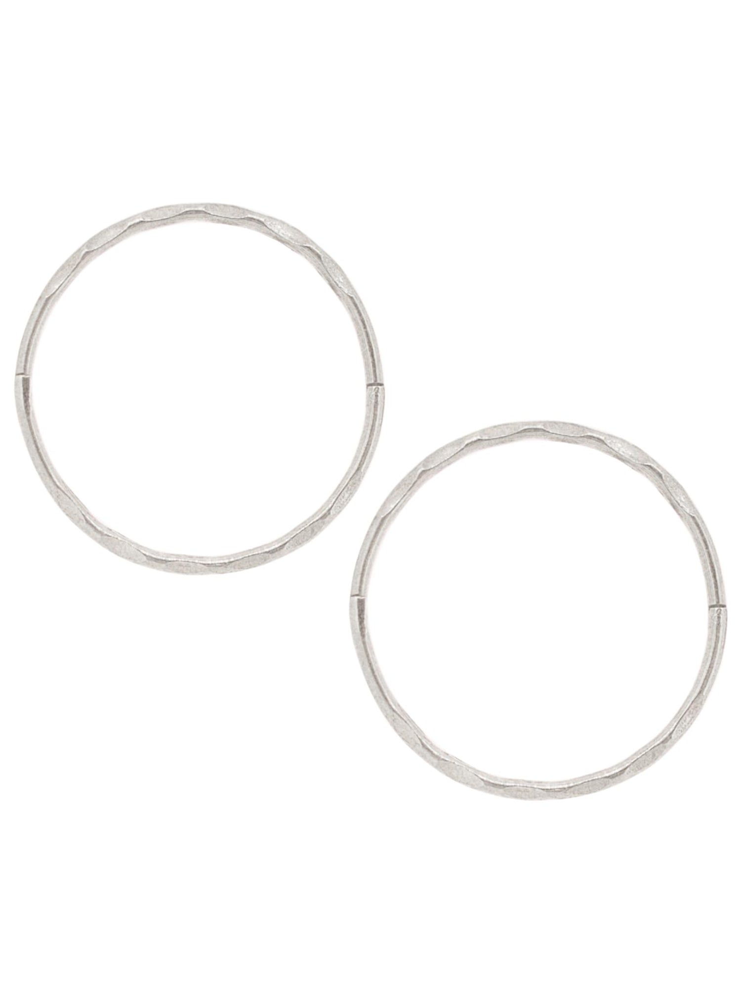 Hinged Facet Jumbo Sleeper Hoop Earrings in 9ct White Gold