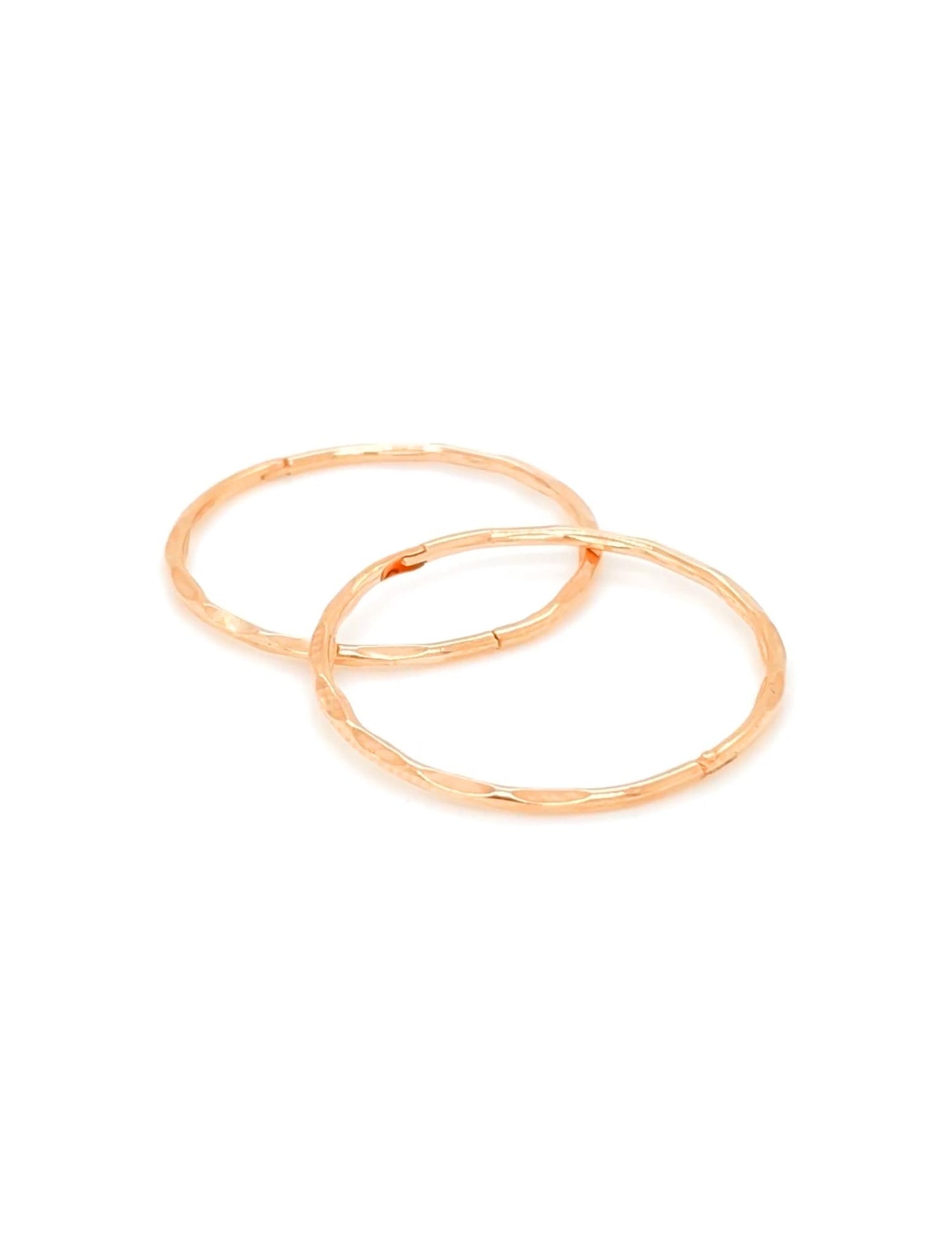Facet Jumbo Sleeper Hoop Earrings in 14ct Rose