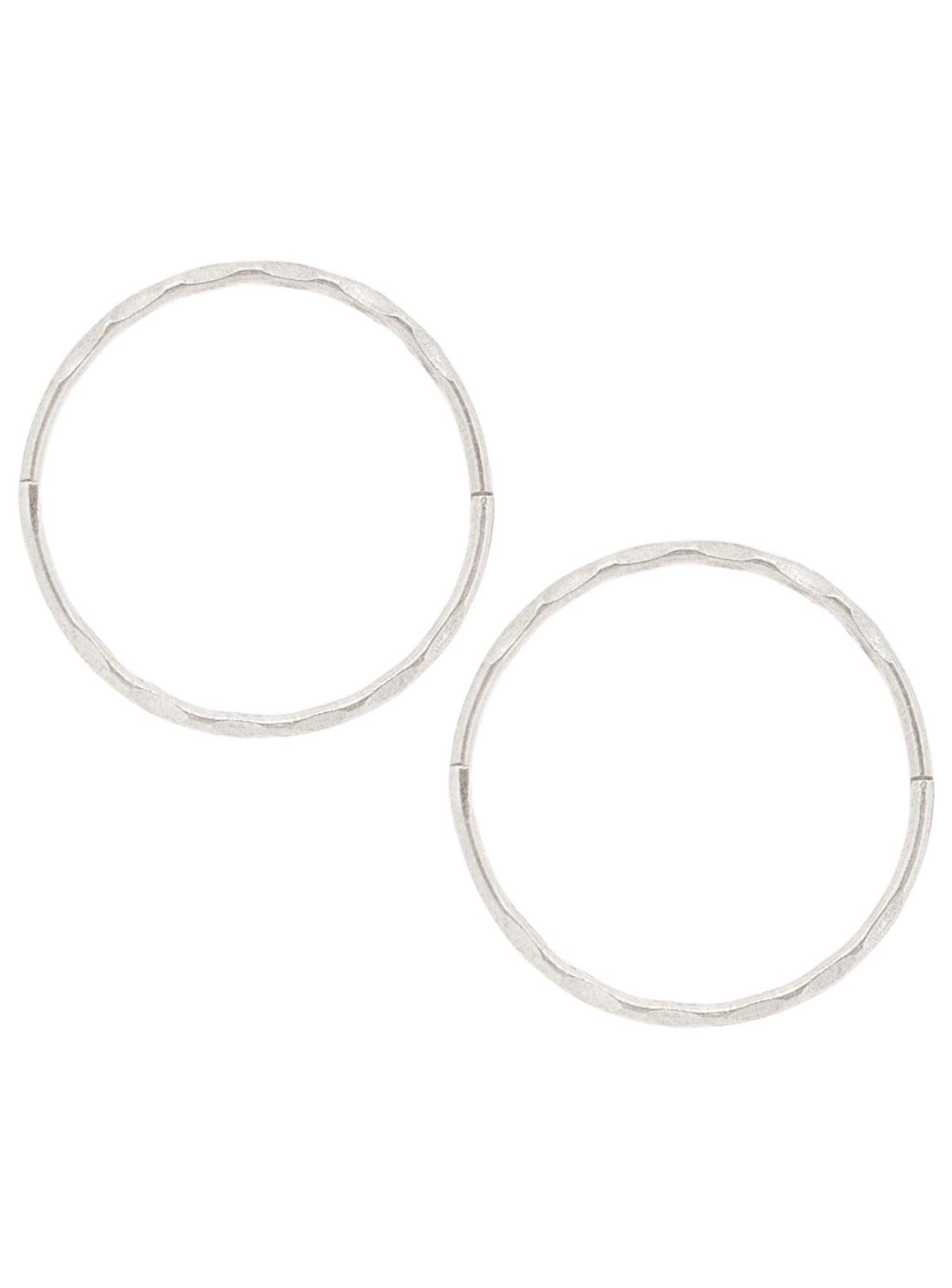 Facet Jumbo Sleeper Hoop Earrings in Sterling Silver