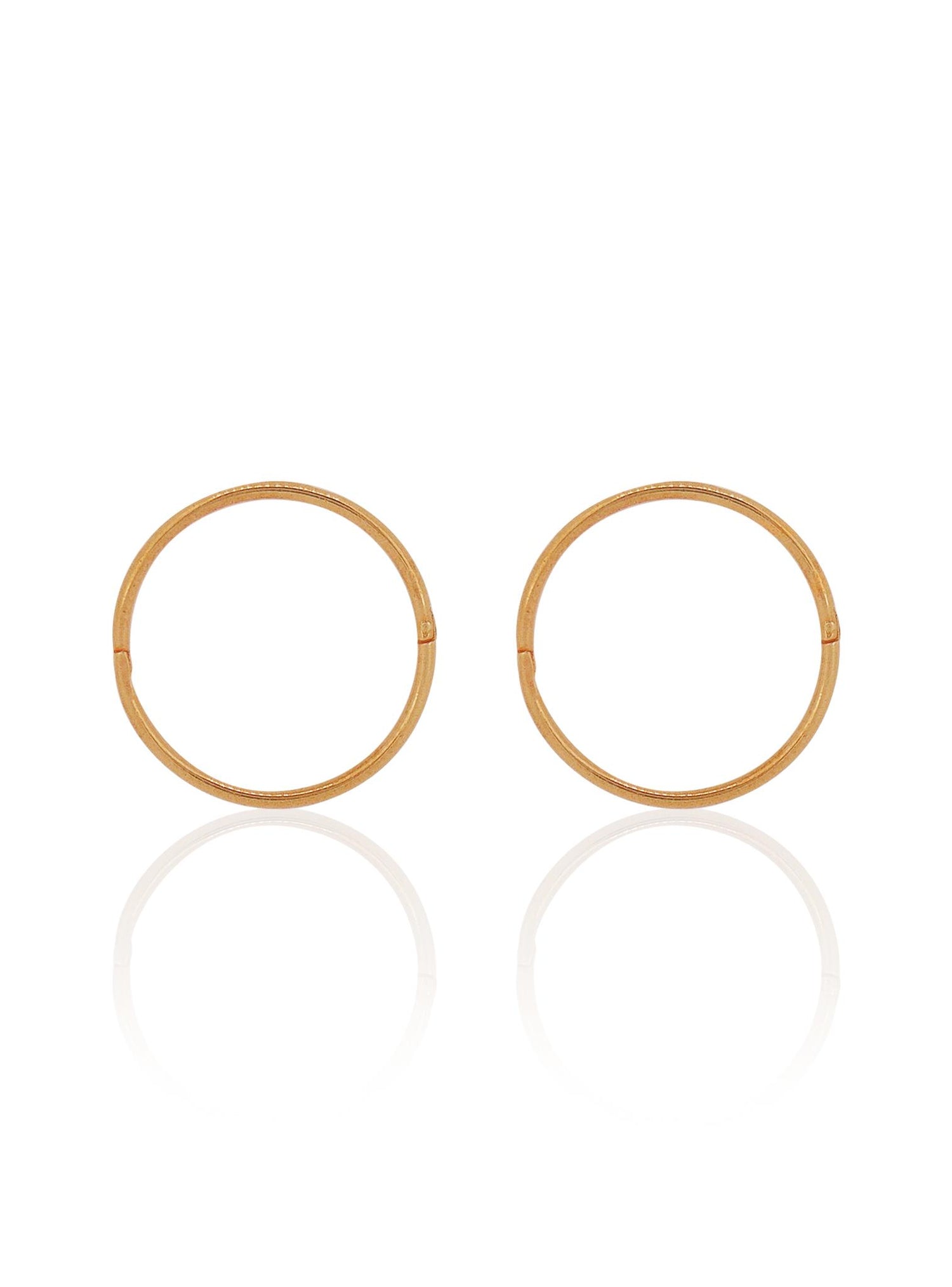 X-Large Plain Hinged Sleeper Hoop Earrings in 9ct Rose Gold
