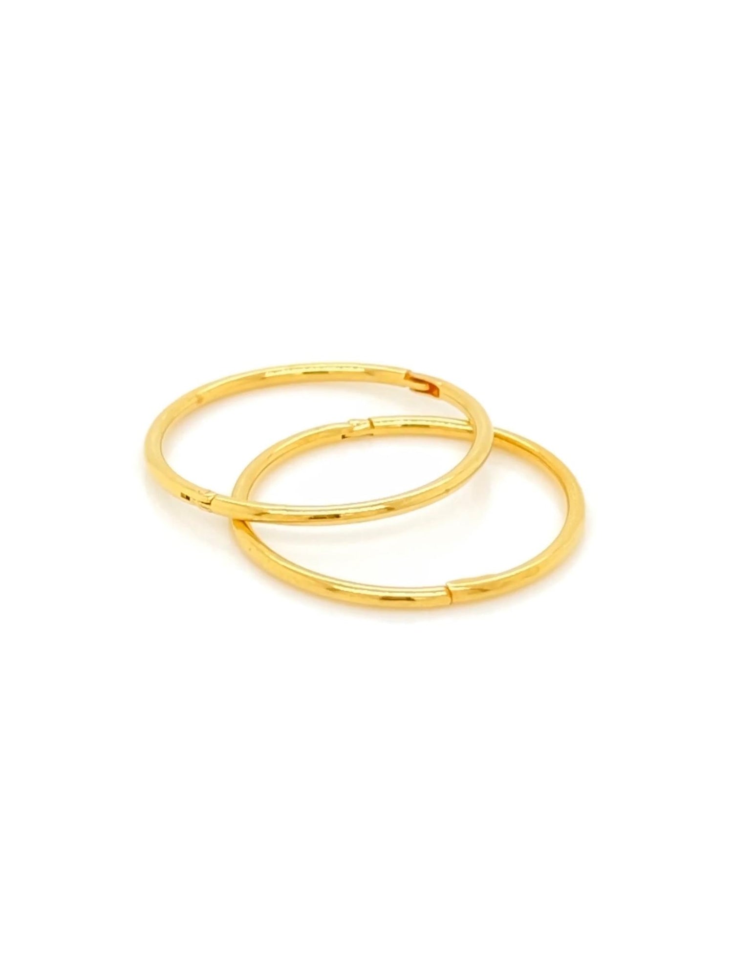 X-Large Plain Hinged Sleeper Hoop Earrings in 22ct Gold