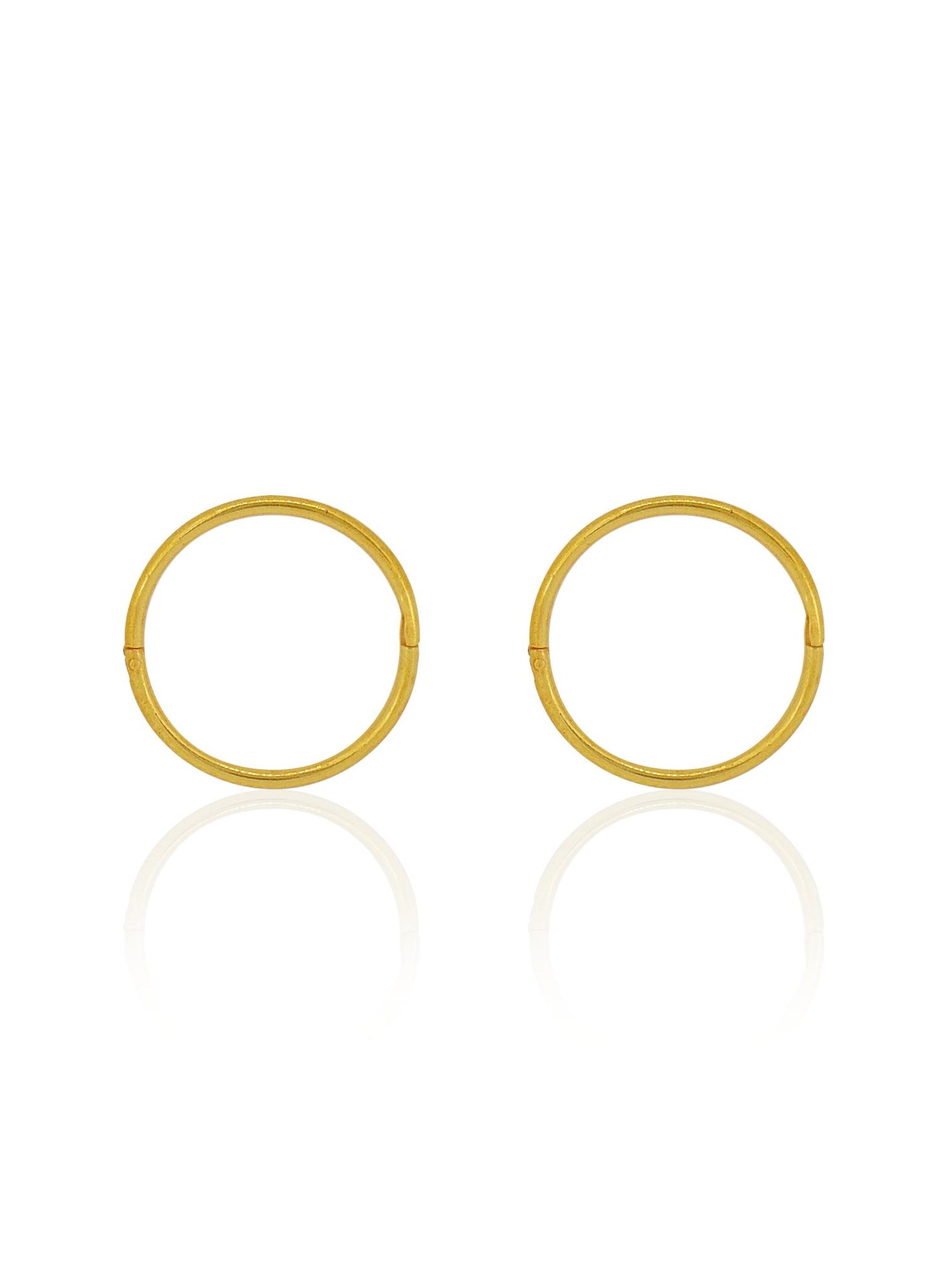 Large Plain Hinged Sleeper Hoop Earrings in 9ct Gold