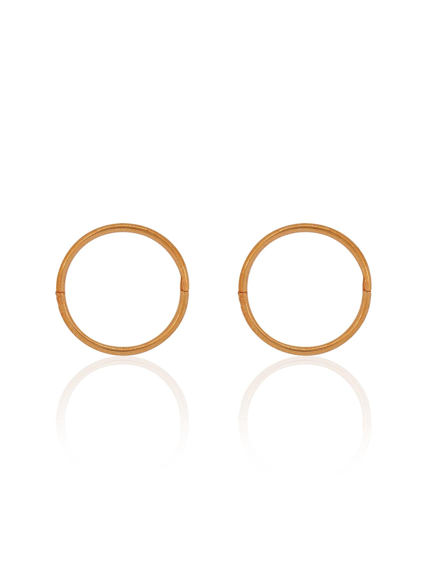 Large Plain Hinged Sleeper Hoop Earrings in 14ct Rose